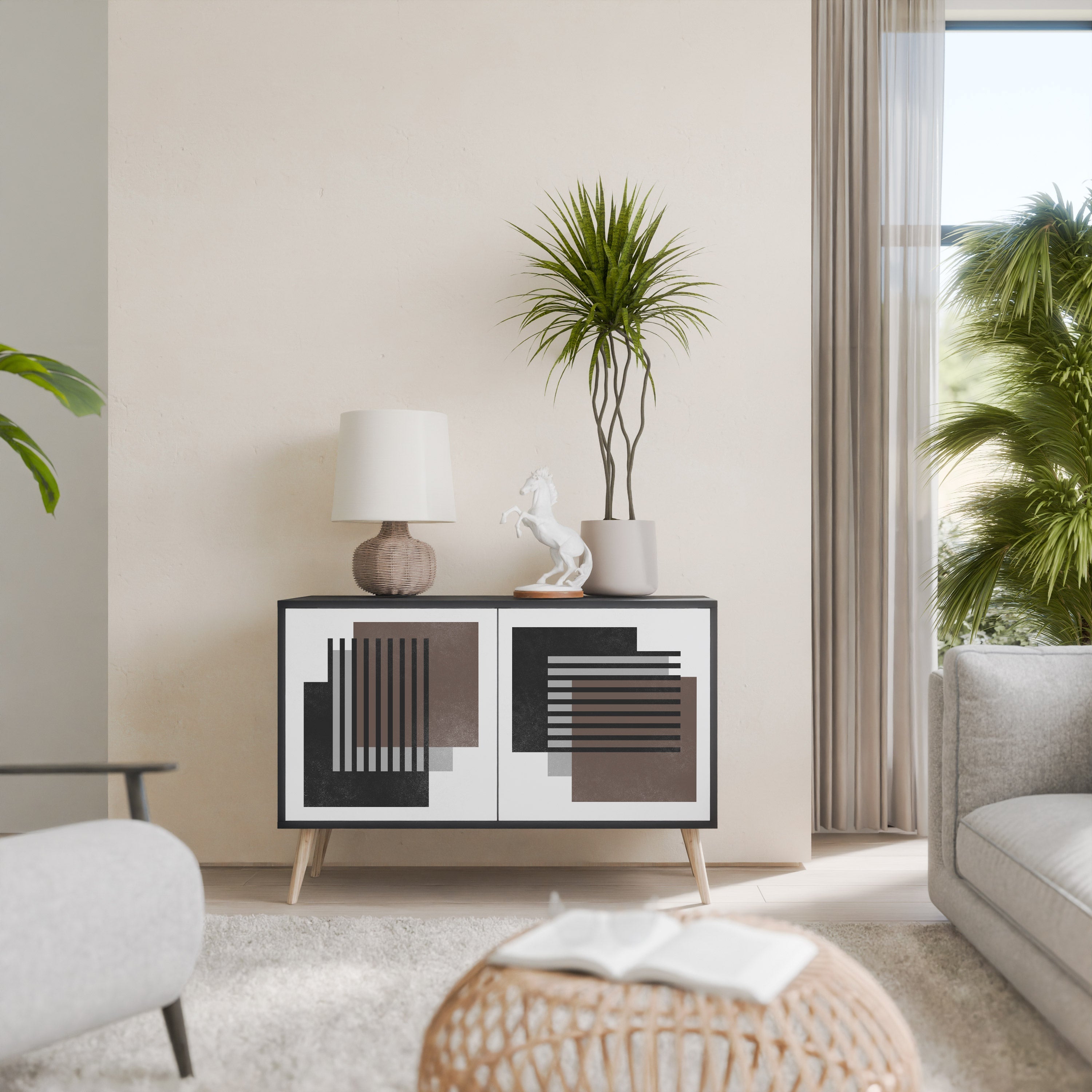 SHADOW SYNCHRONY Sideboard mit 2 Türen in Schwarz