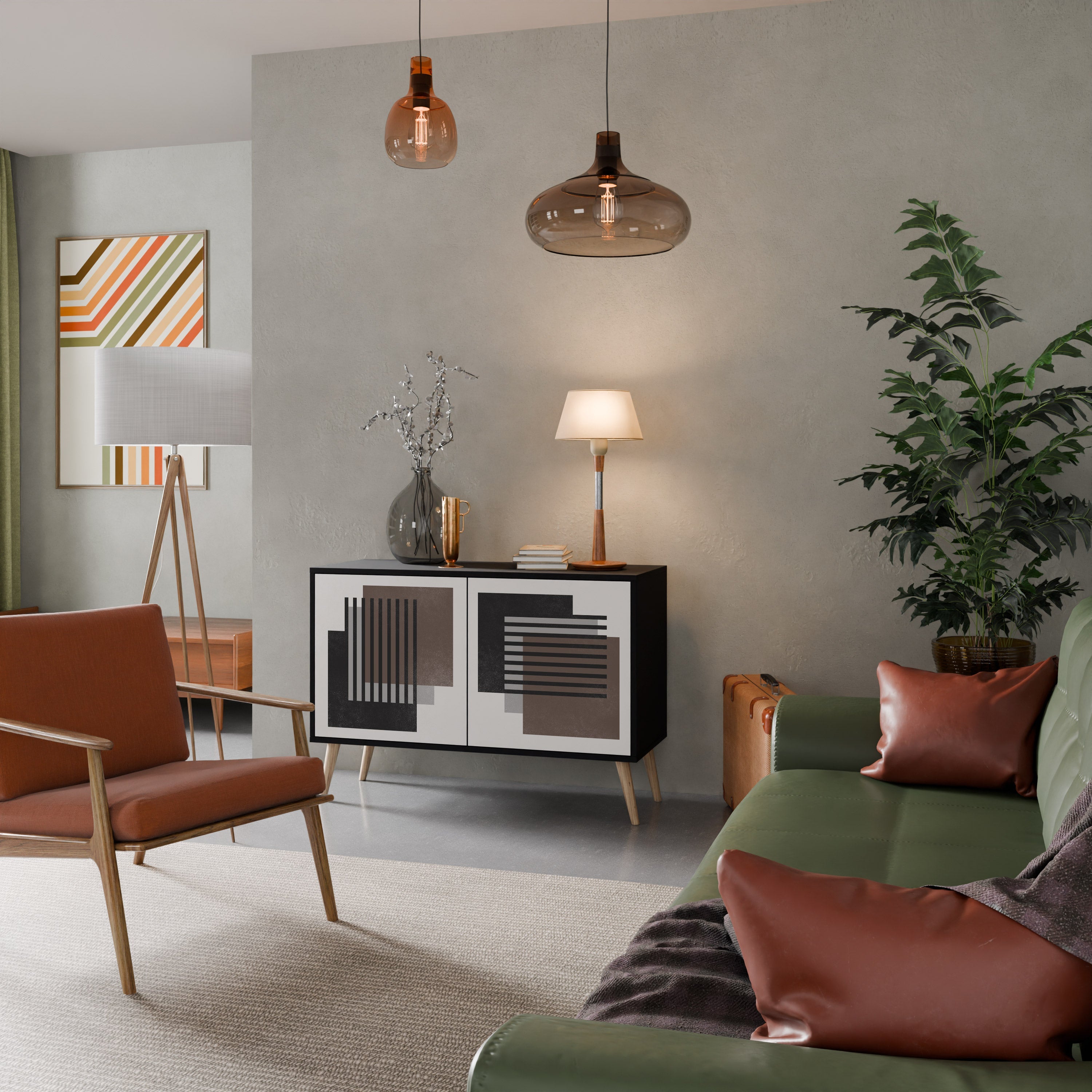 SHADOW SYNCHRONY Sideboard mit 2 Türen in Schwarz