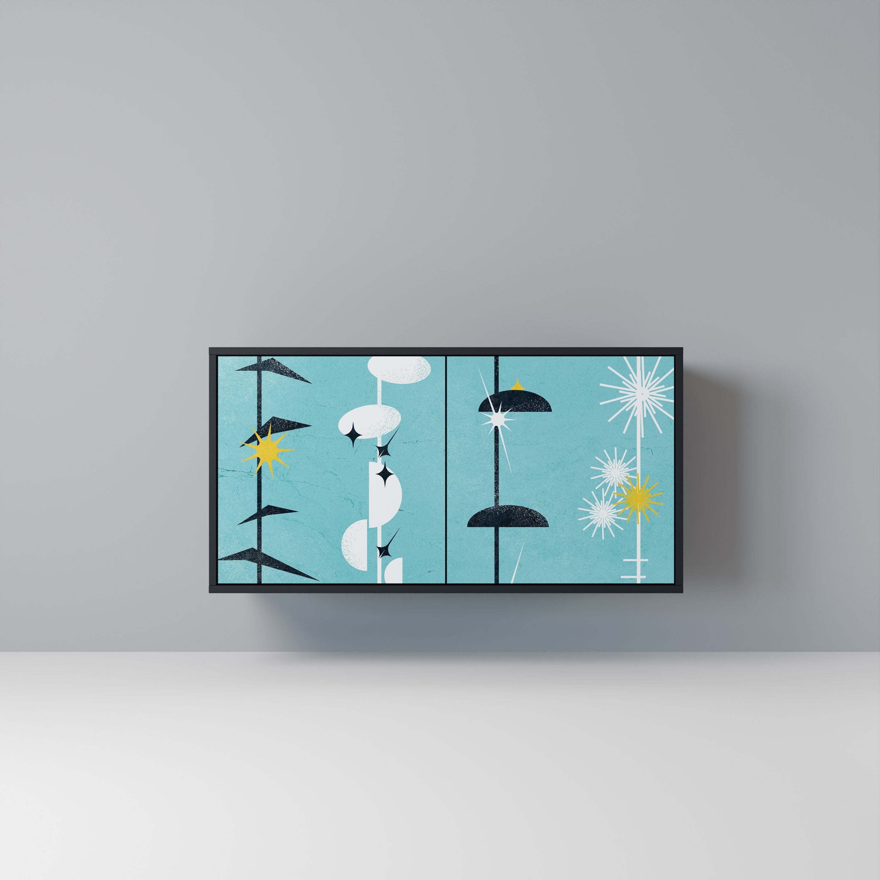 PATHS TO HAPPINESS Sideboard mit 2 Türen in Schwarz