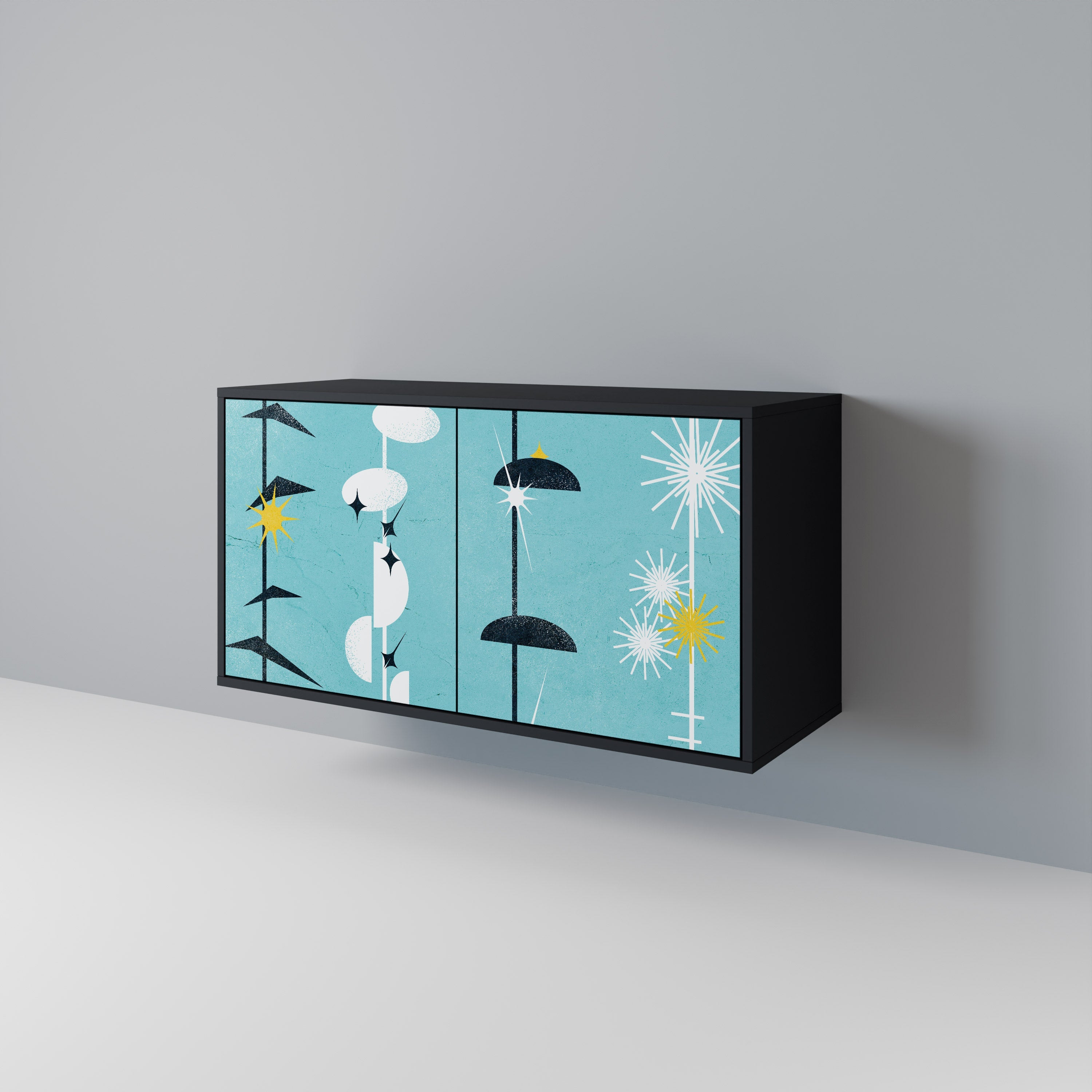 PATHS TO HAPPINESS Sideboard mit 2 Türen in Schwarz