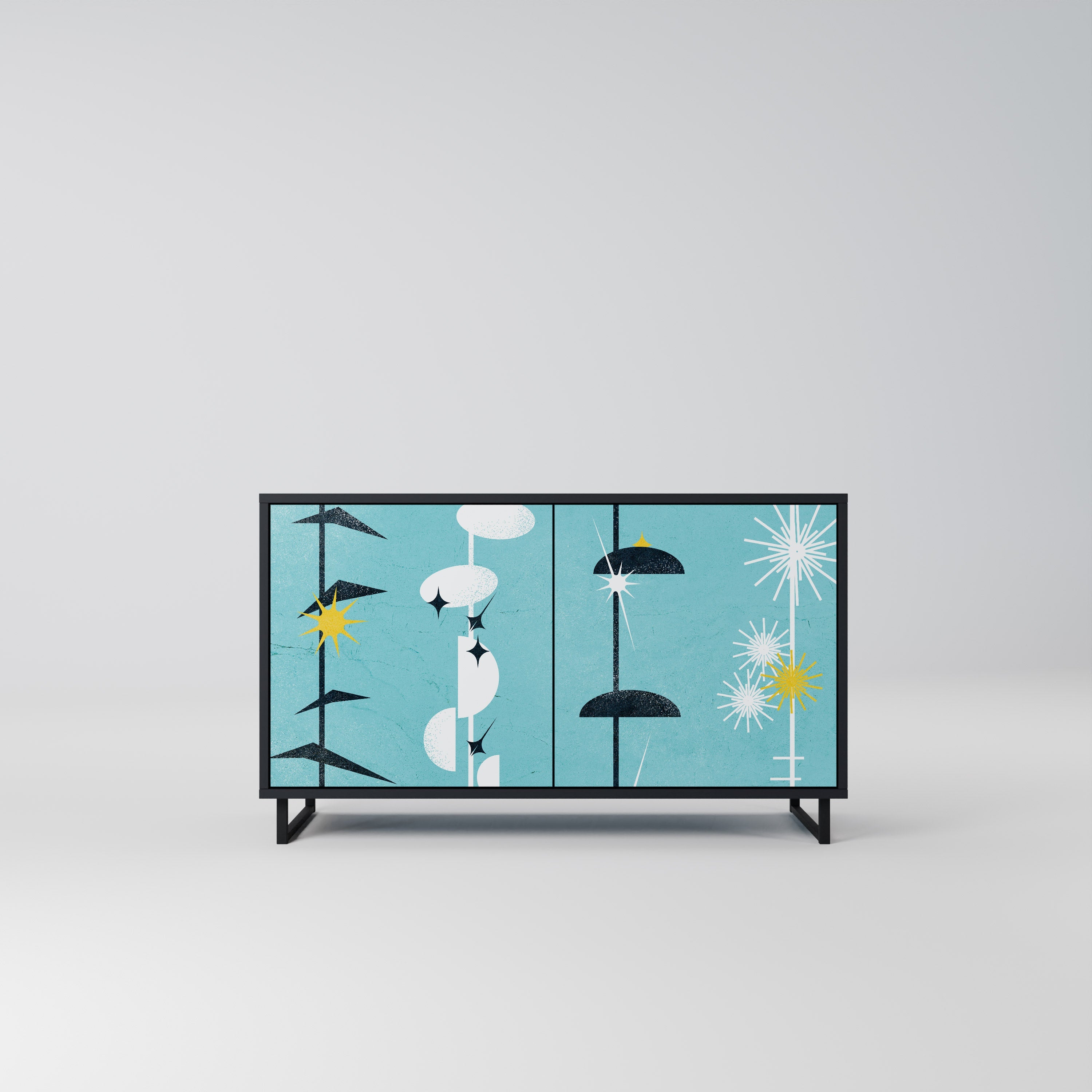 PATHS TO HAPPINESS Sideboard mit 2 Türen in Schwarz