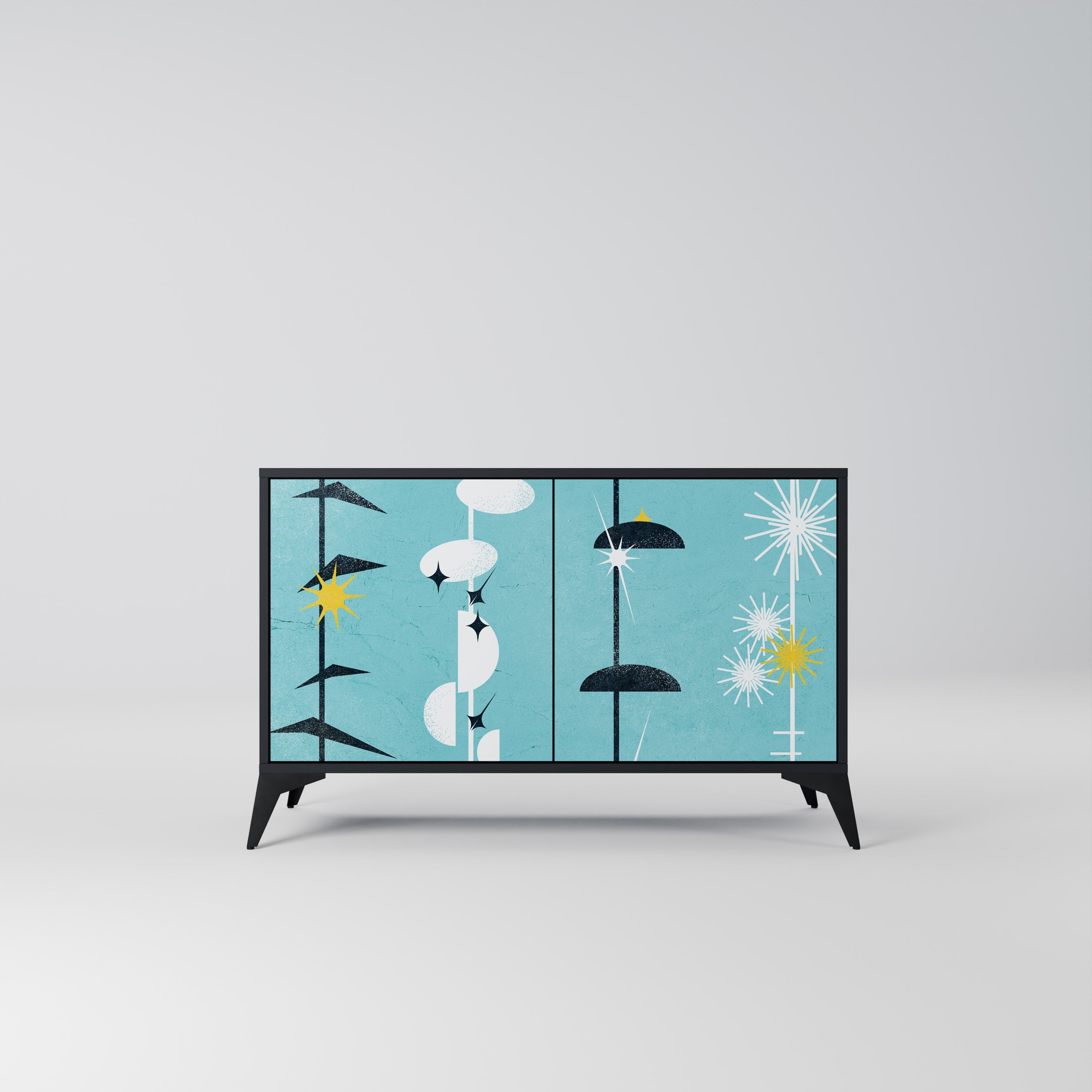 PATHS TO HAPPINESS Sideboard mit 2 Türen in Schwarz