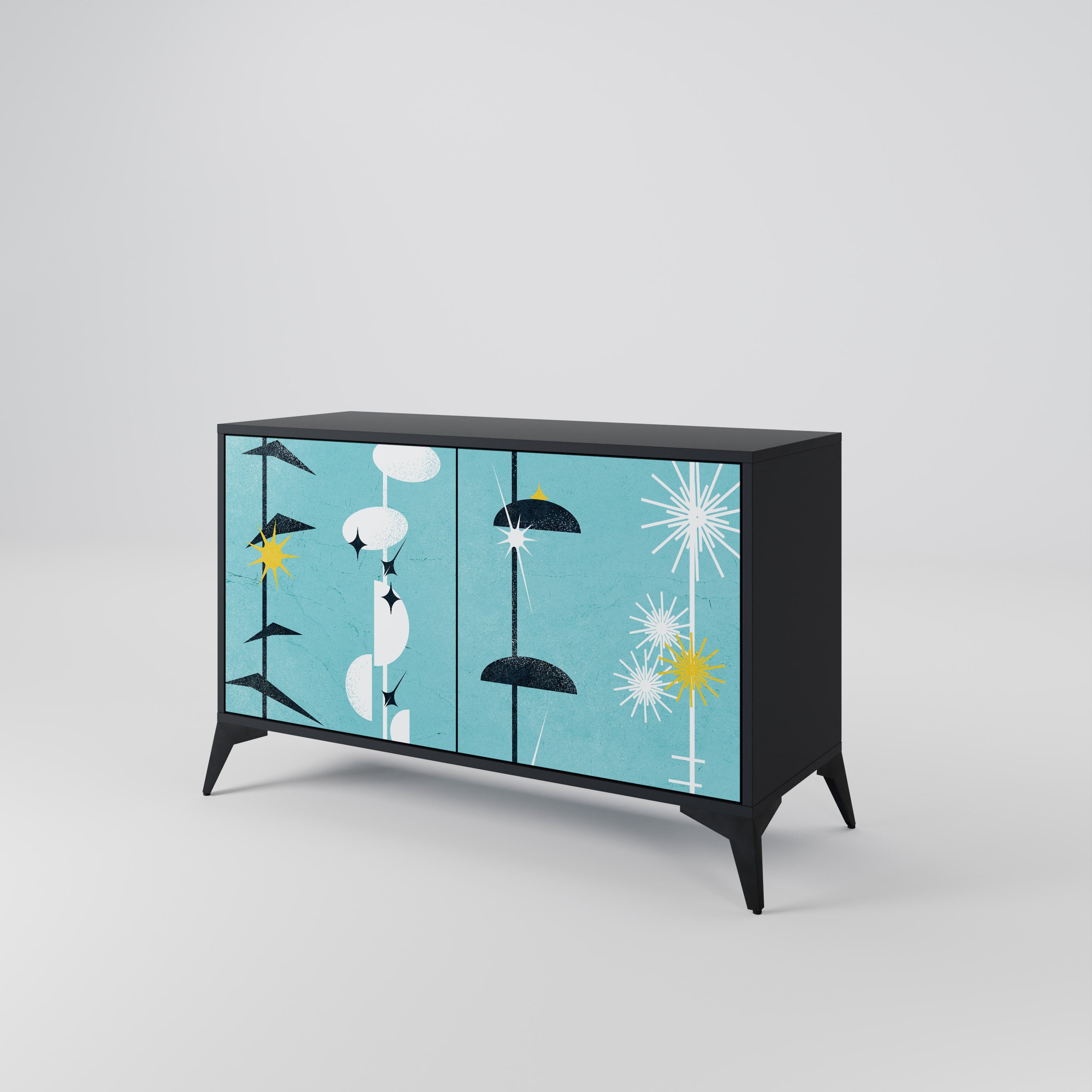 PATHS TO HAPPINESS Sideboard mit 2 Türen in Schwarz