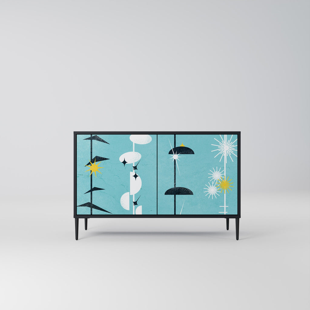 PATHS TO HAPPINESS Sideboard mit 2 Türen in Schwarz