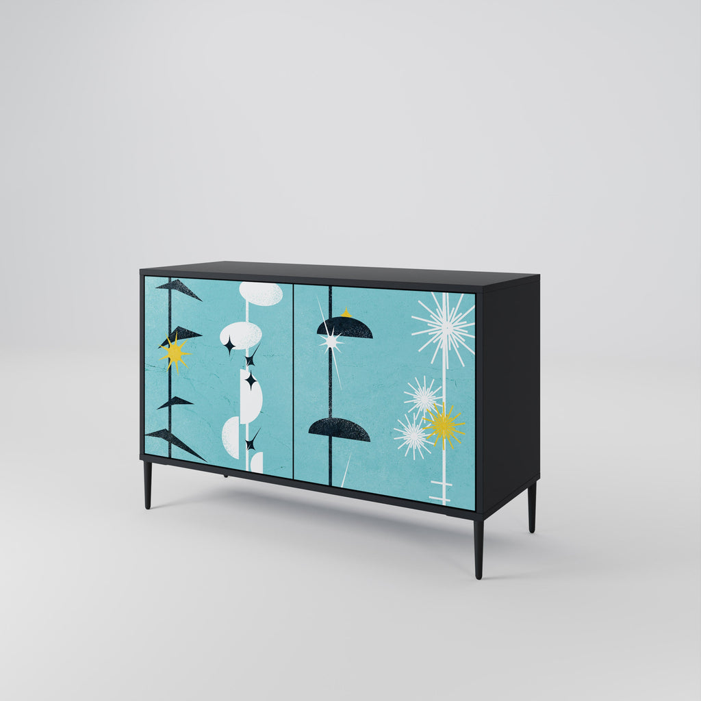 PATHS TO HAPPINESS Sideboard mit 2 Türen in Schwarz
