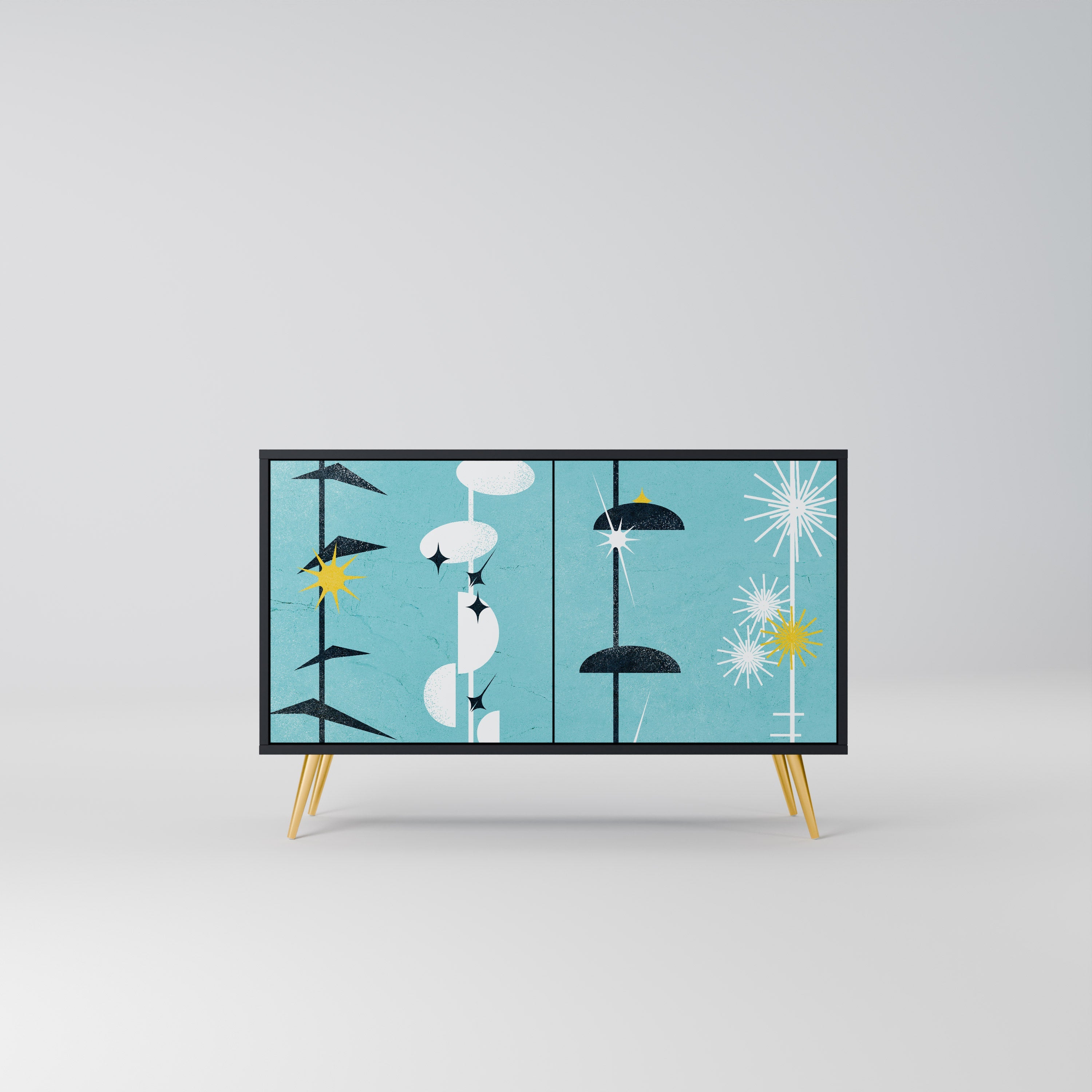 PATHS TO HAPPINESS Sideboard mit 2 Türen in Schwarz