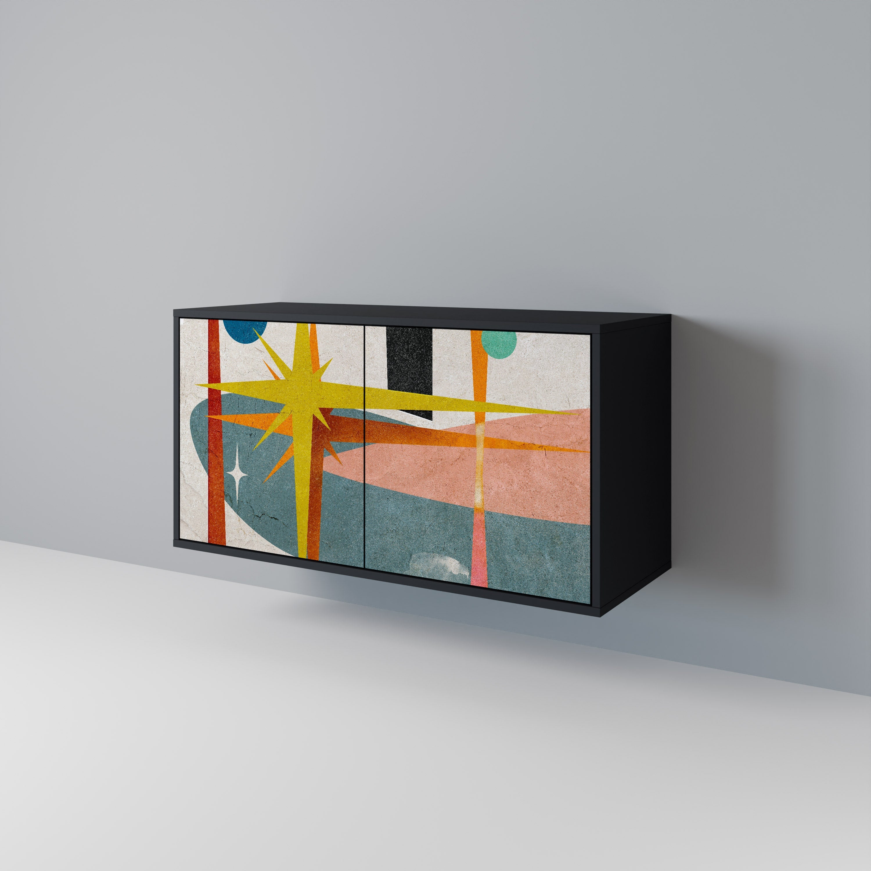 INTERSTELLAR VIBES Sideboard mit 2 Türen in Schwarz