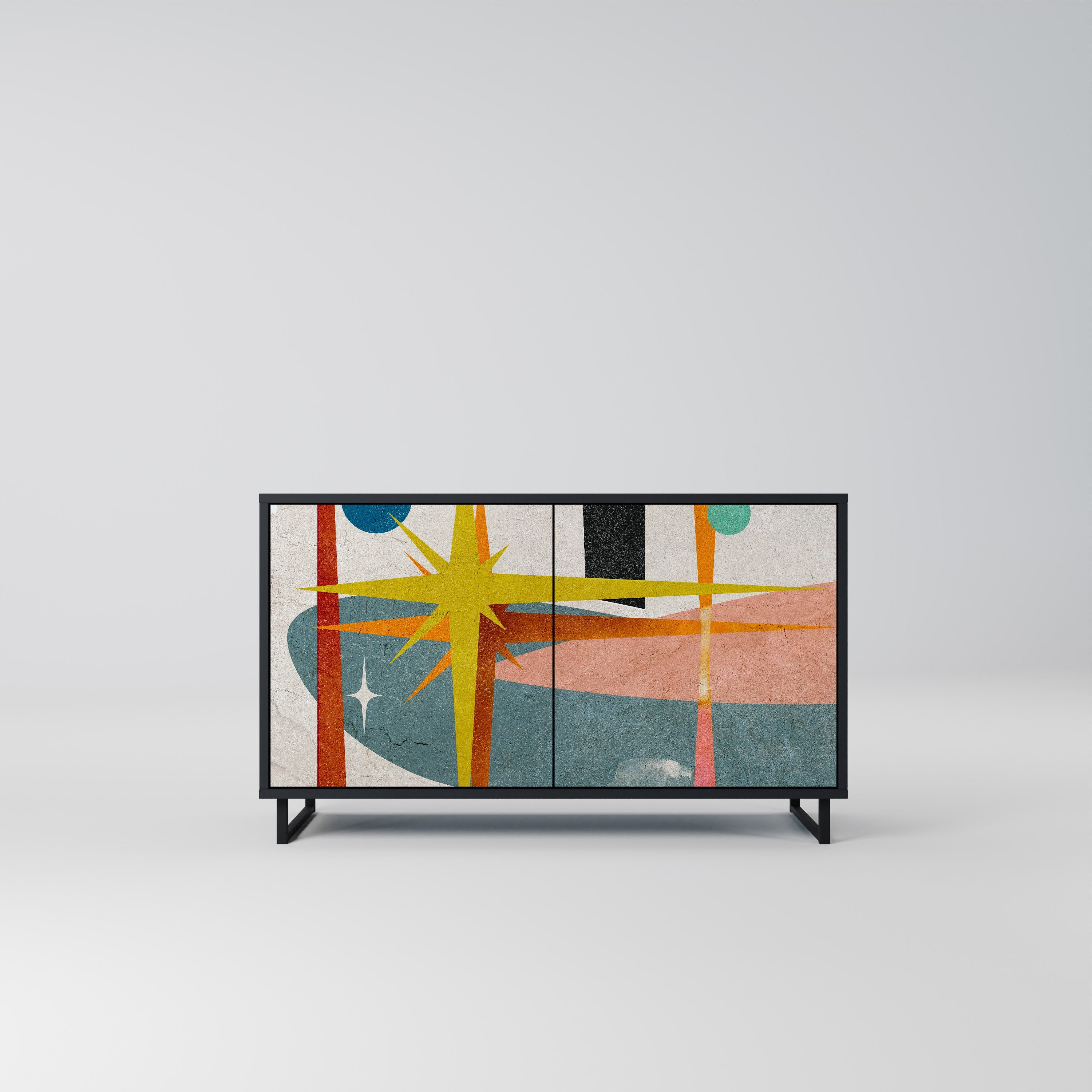 INTERSTELLAR VIBES Sideboard mit 2 Türen in Schwarz