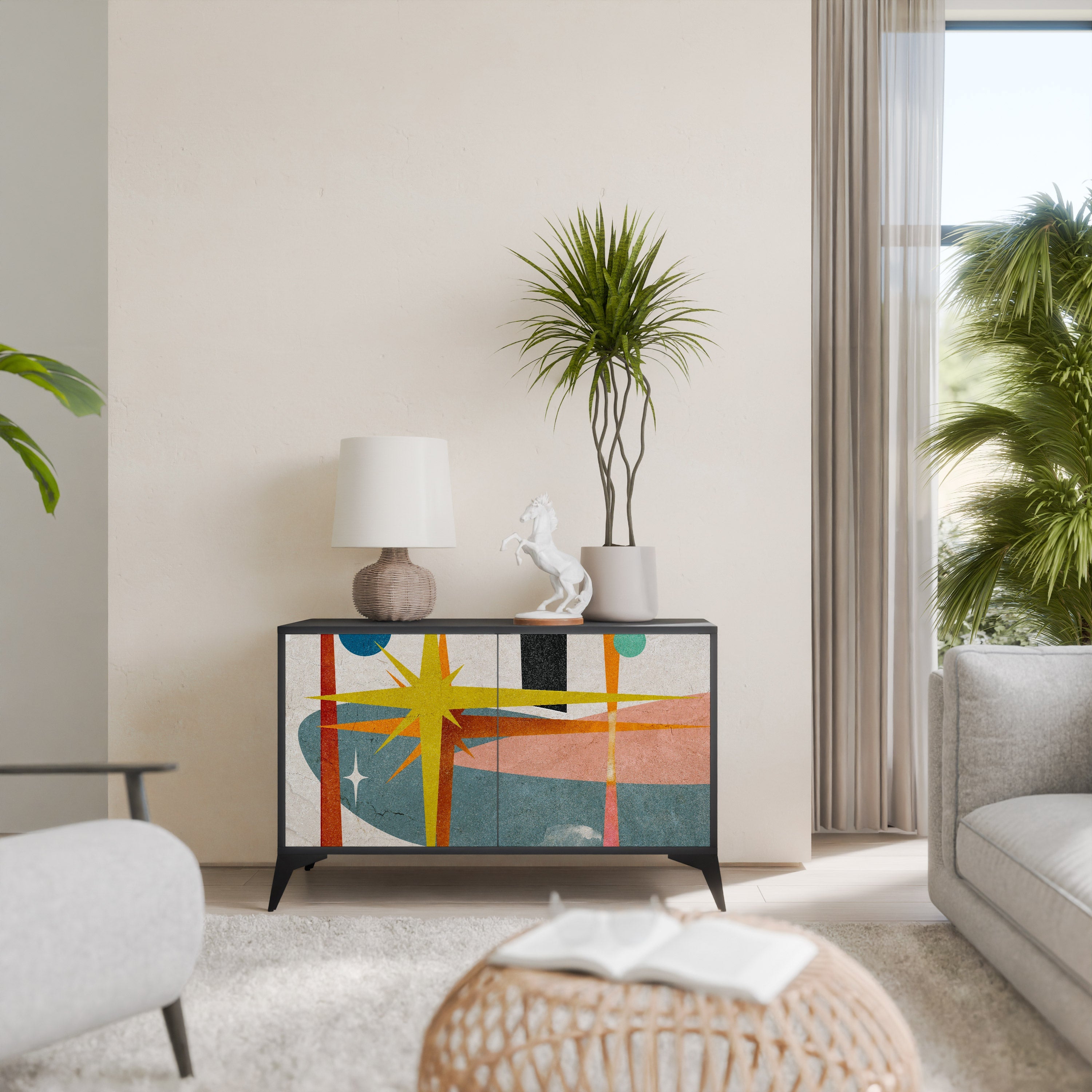 INTERSTELLAR VIBES Sideboard mit 2 Türen in Schwarz