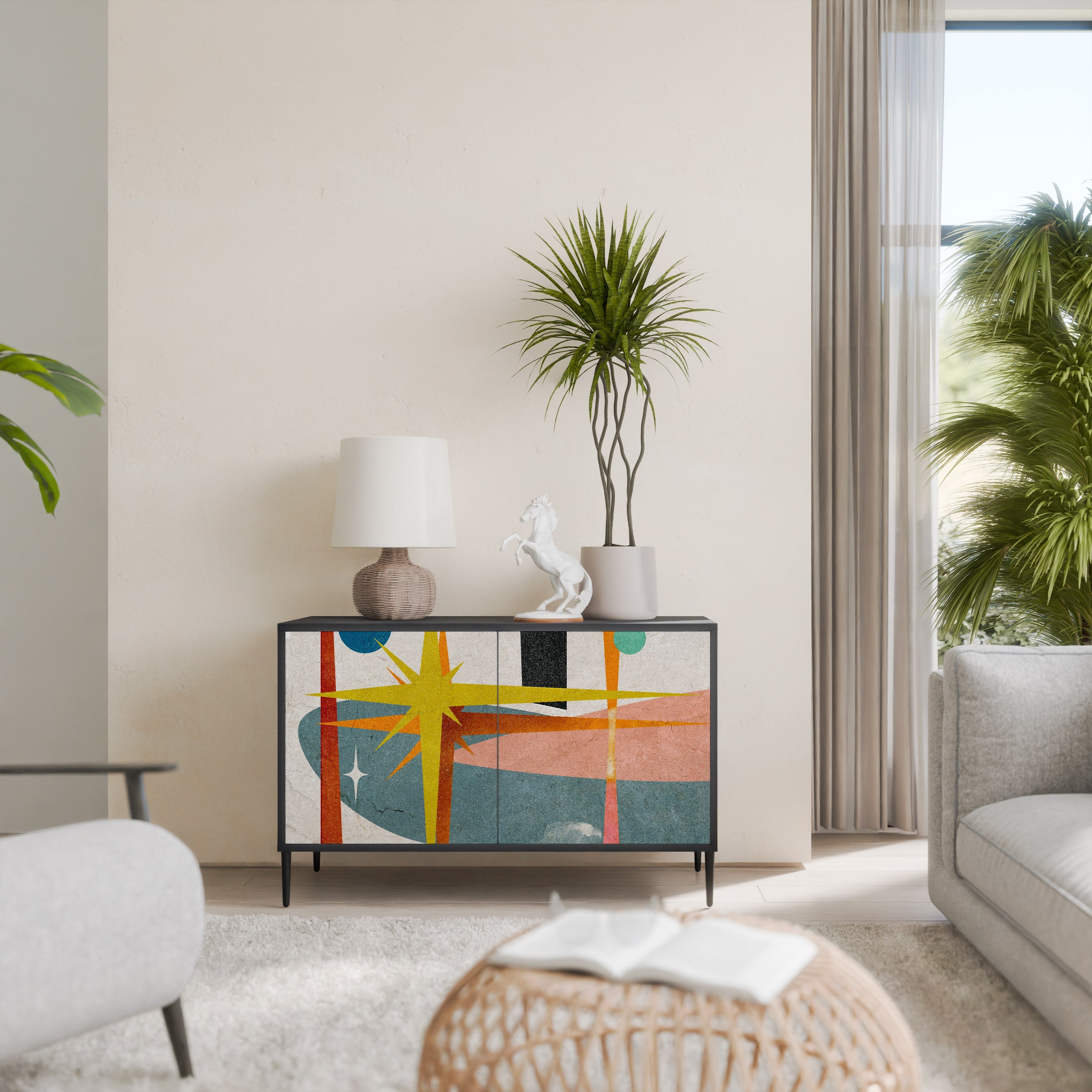 INTERSTELLAR VIBES Sideboard mit 2 Türen in Schwarz