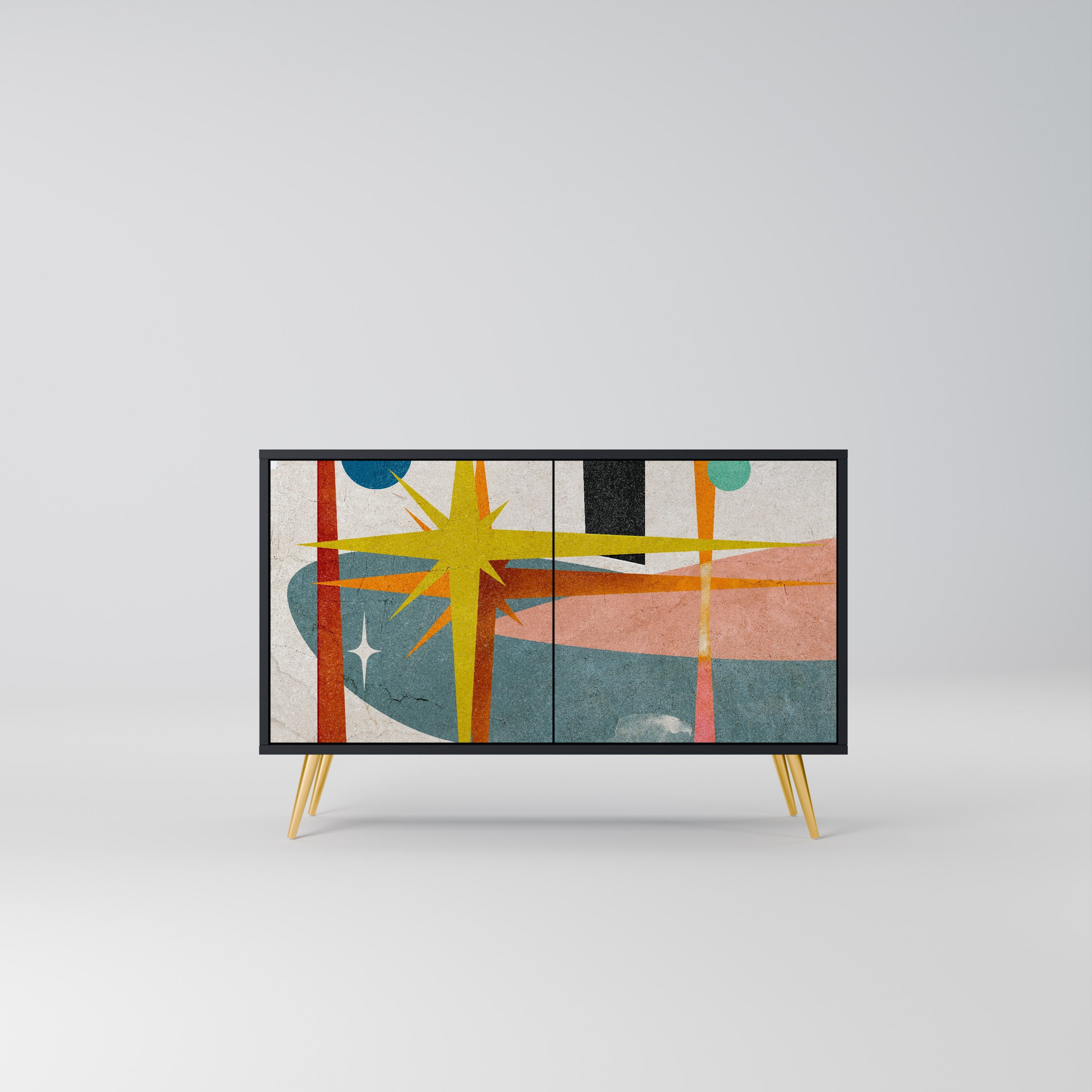 INTERSTELLAR VIBES Sideboard mit 2 Türen in Schwarz