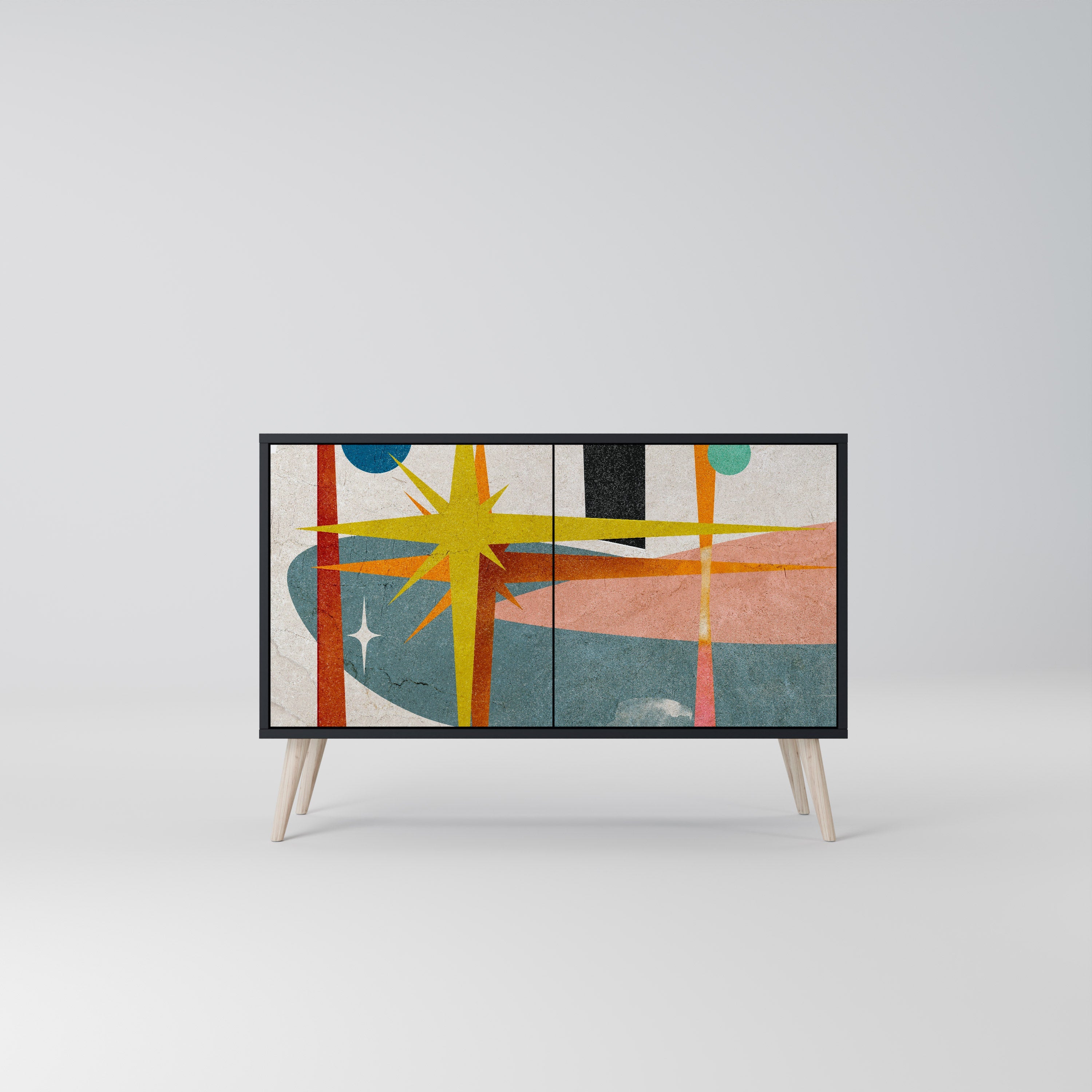 INTERSTELLAR VIBES Sideboard mit 2 Türen in Schwarz