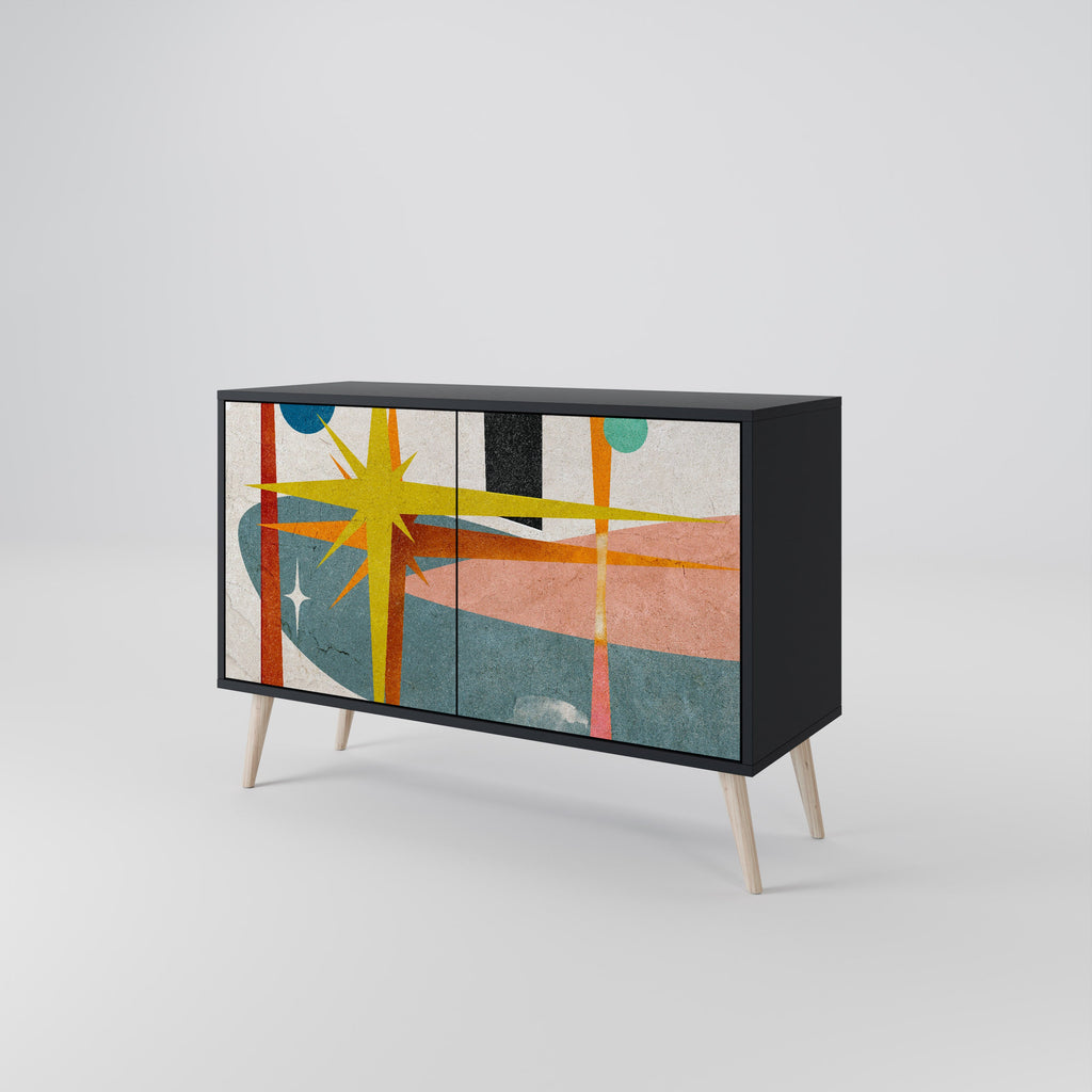 INTERSTELLAR VIBES Sideboard mit 2 Türen in Schwarz