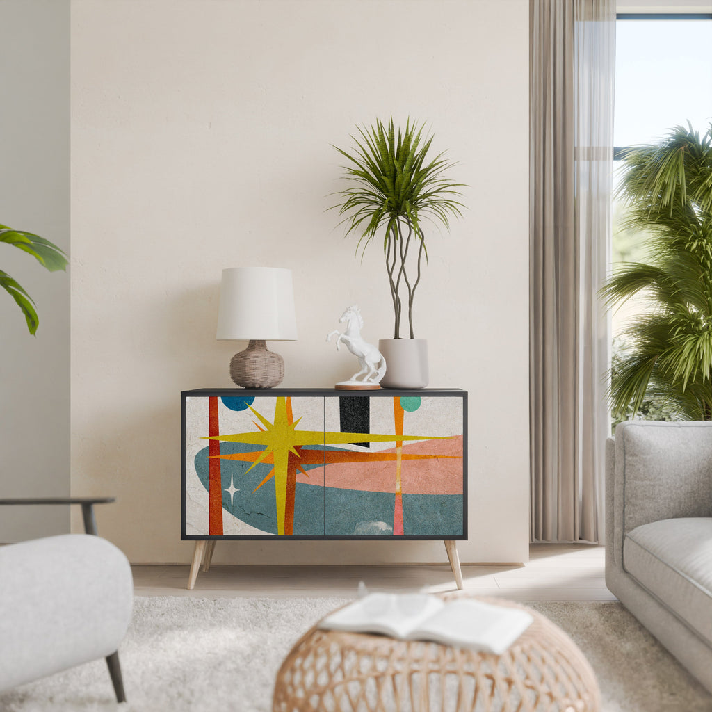 INTERSTELLAR VIBES Sideboard mit 2 Türen in Schwarz