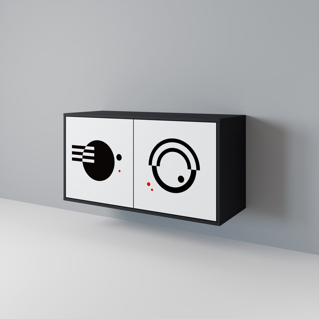 BLACK AND WHITE COMBINATION Sideboard mit 2 Türen in Schwarz