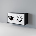 BLACK AND WHITE COMBINATION Sideboard mit 2 Türen in Schwarz