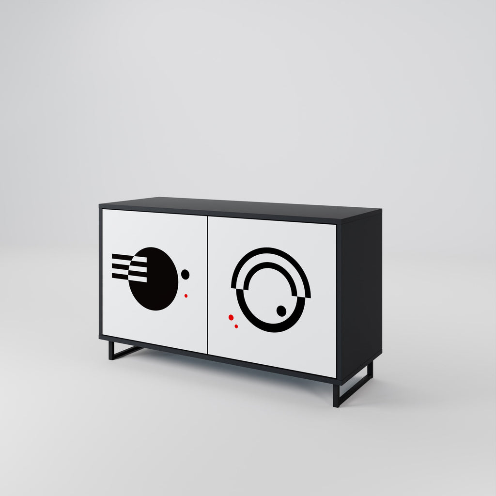 BLACK AND WHITE COMBINATION Sideboard mit 2 Türen in Schwarz