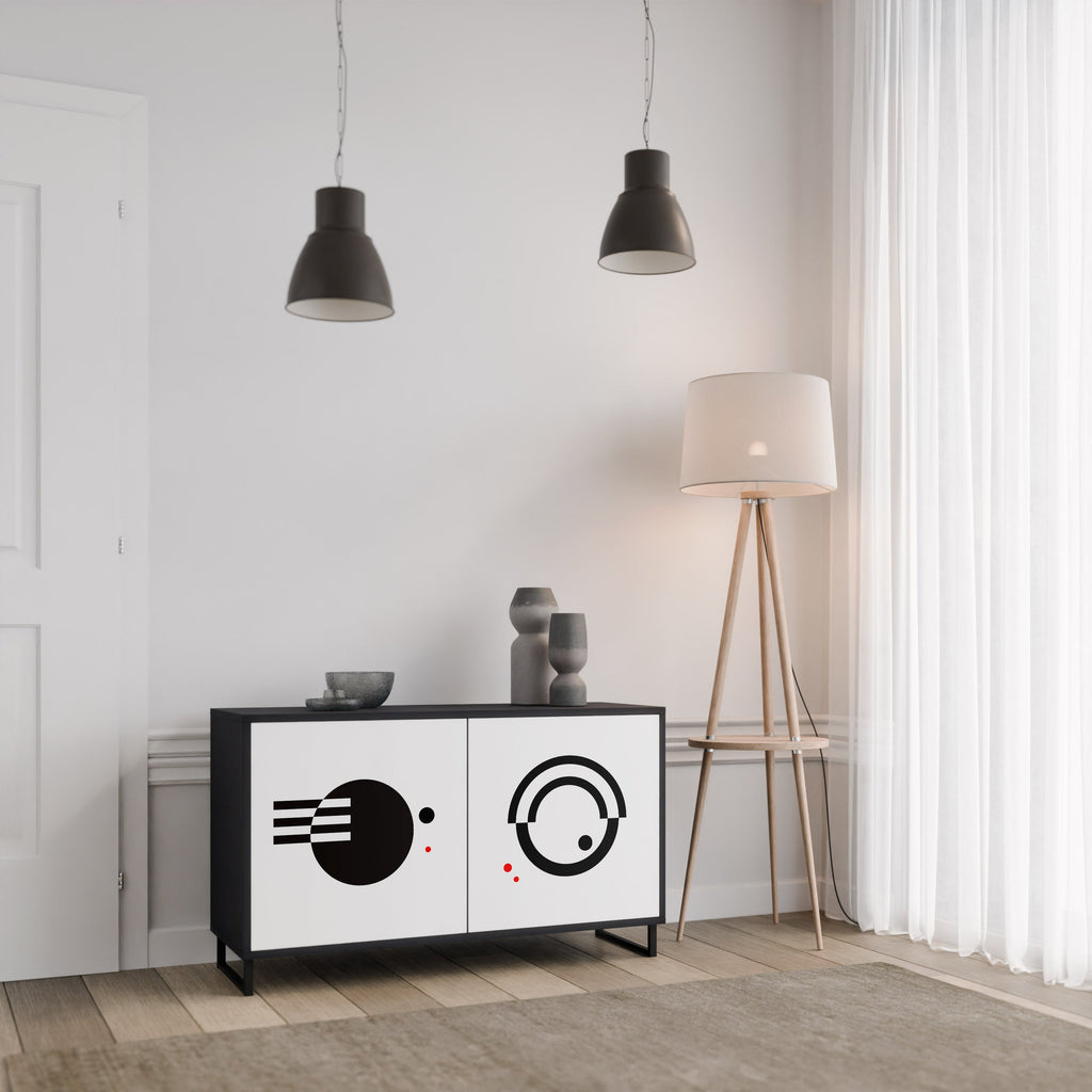 BLACK AND WHITE COMBINATION Sideboard mit 2 Türen in Schwarz
