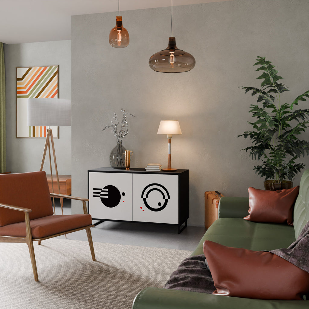 BLACK AND WHITE COMBINATION Sideboard mit 2 Türen in Schwarz