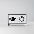 BLACK AND WHITE COMBINATION Sideboard mit 2 Türen in Schwarz