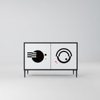 BLACK AND WHITE COMBINATION Sideboard mit 2 Türen in Schwarz