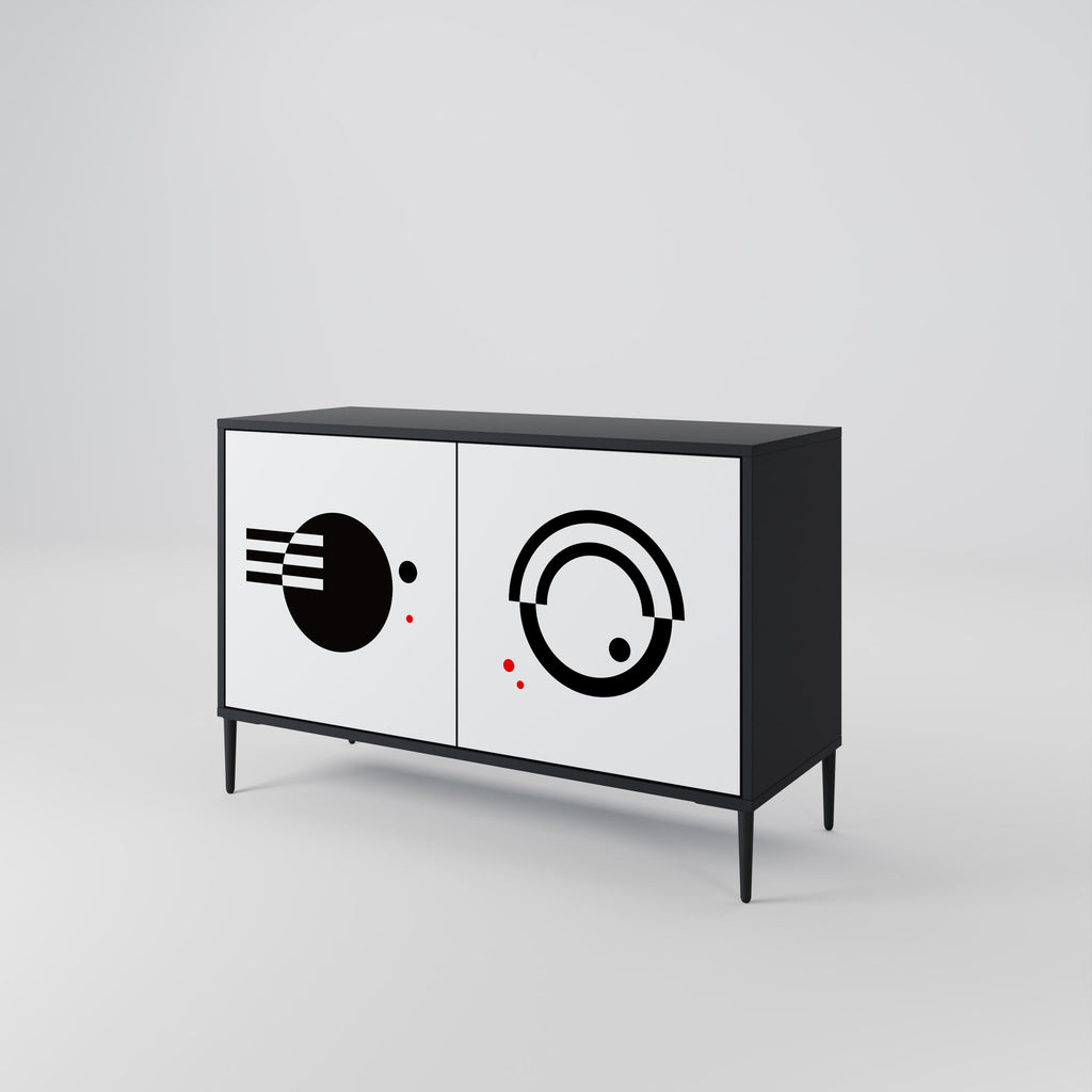 BLACK AND WHITE COMBINATION Sideboard mit 2 Türen in Schwarz