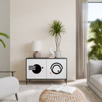 BLACK AND WHITE COMBINATION Sideboard mit 2 Türen in Schwarz