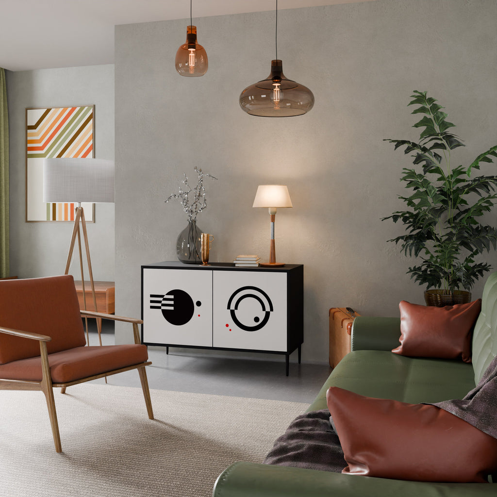 BLACK AND WHITE COMBINATION Sideboard mit 2 Türen in Schwarz