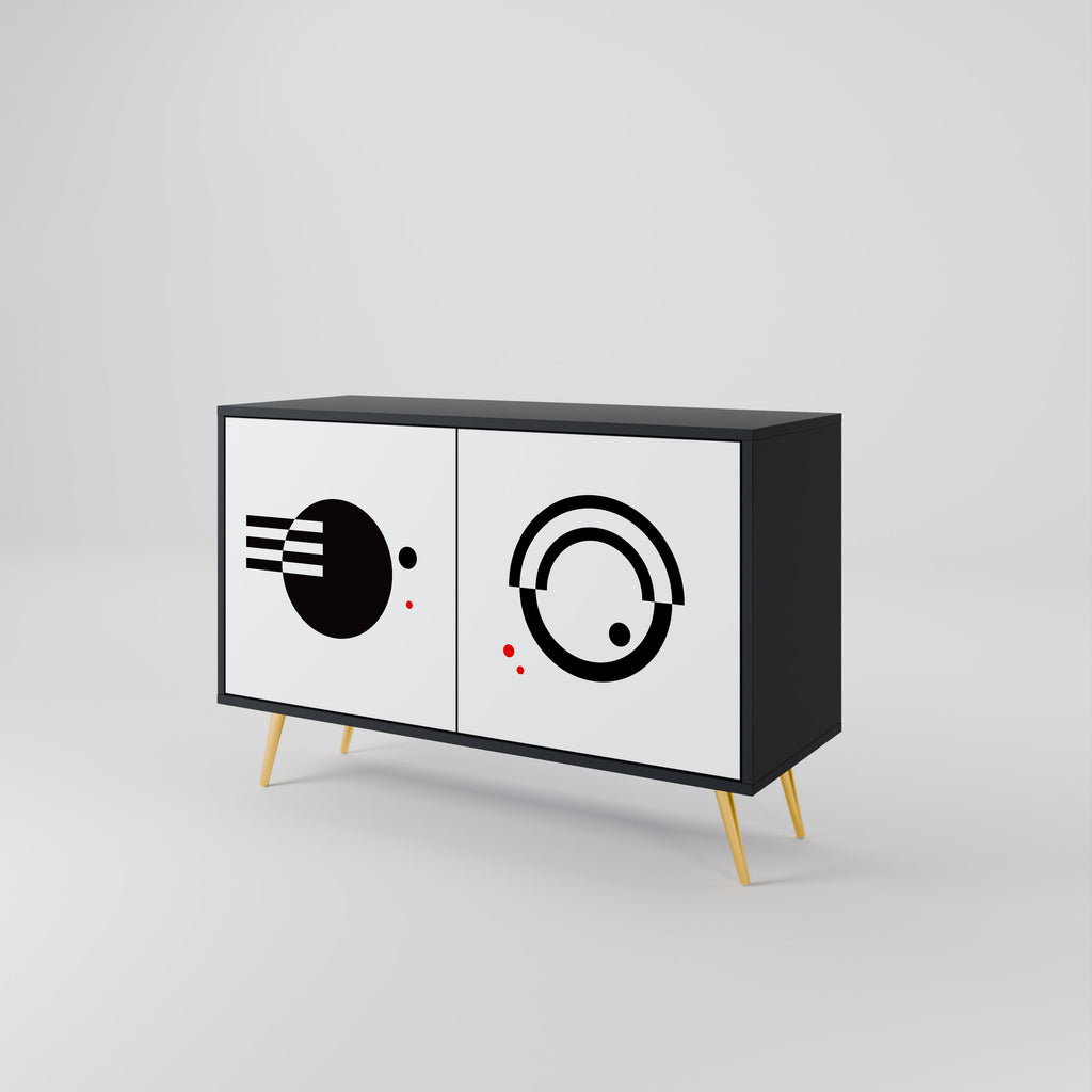 BLACK AND WHITE COMBINATION Sideboard mit 2 Türen in Schwarz