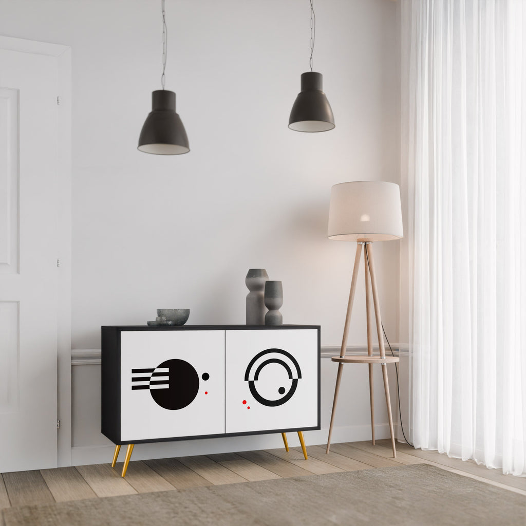 BLACK AND WHITE COMBINATION Sideboard mit 2 Türen in Schwarz