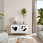 BLACK AND WHITE COMBINATION Sideboard mit 2 Türen in Schwarz