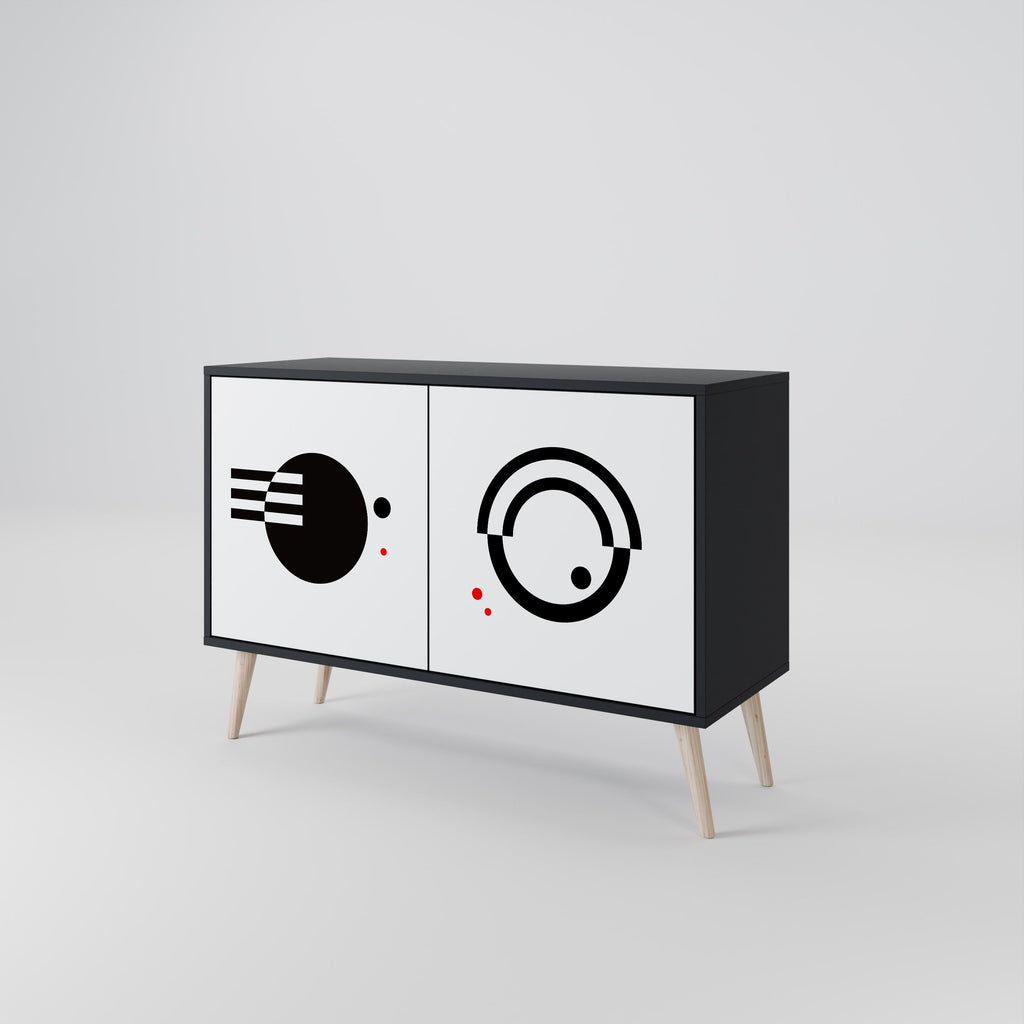BLACK AND WHITE COMBINATION Sideboard mit 2 Türen in Schwarz