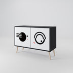 BLACK AND WHITE COMBINATION Sideboard mit 2 Türen in Schwarz