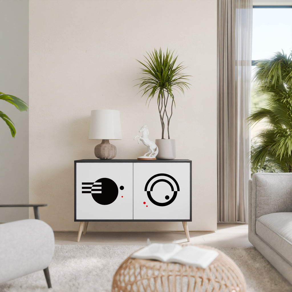 BLACK AND WHITE COMBINATION Sideboard mit 2 Türen in Schwarz