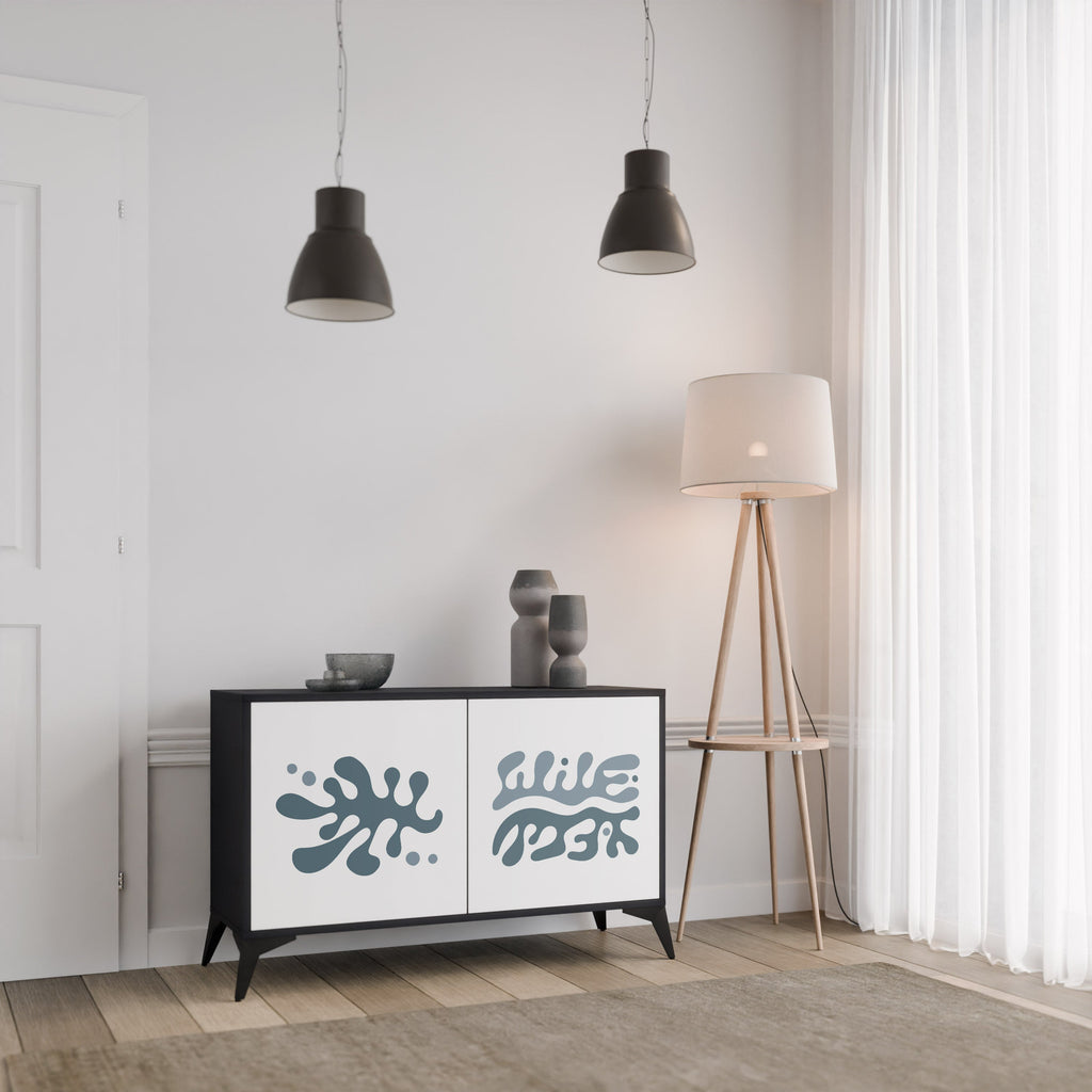 WONDERLAND VEGETATION Sideboard mit 2 Türen in Schwarz