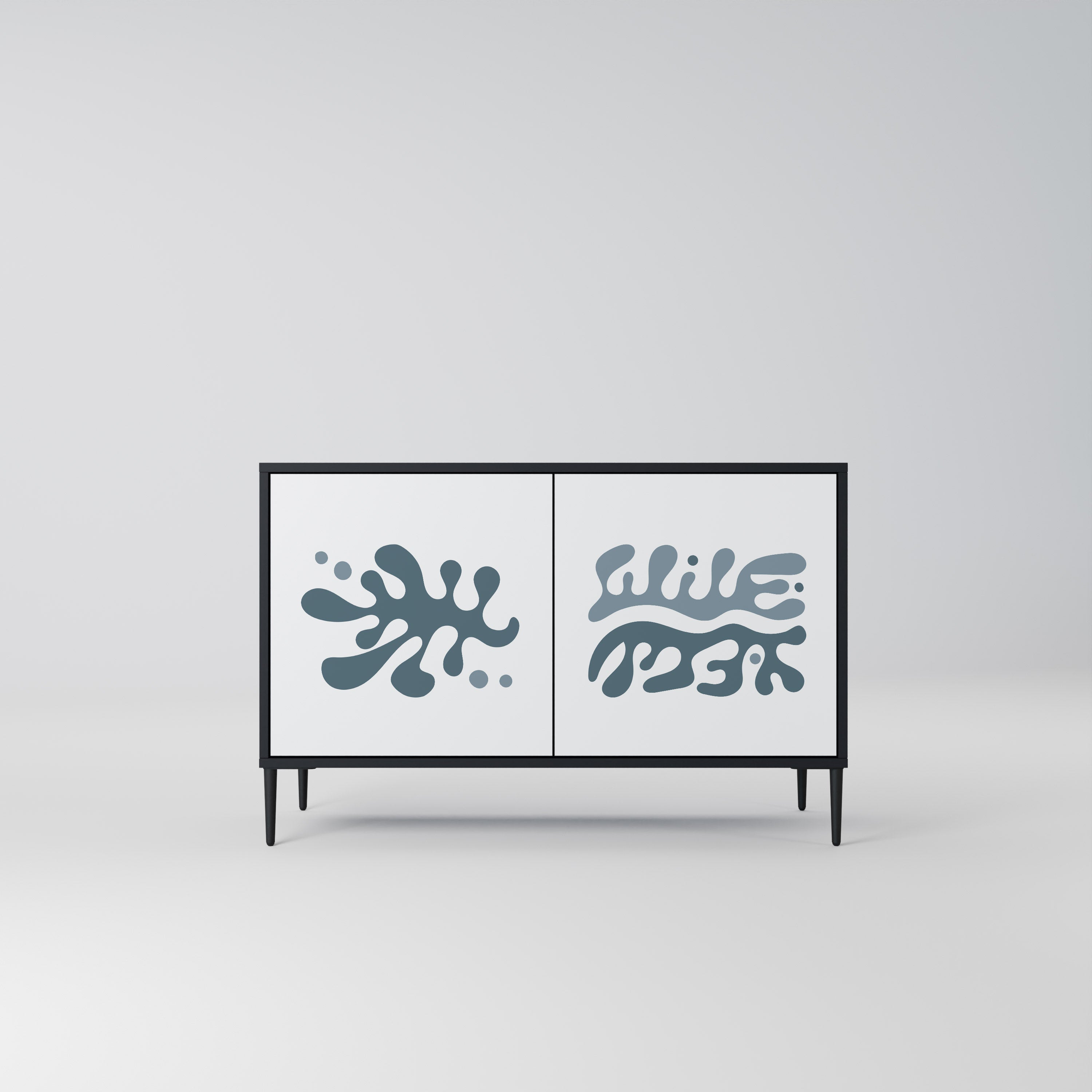 WONDERLAND VEGETATION Sideboard mit 2 Türen in Schwarz