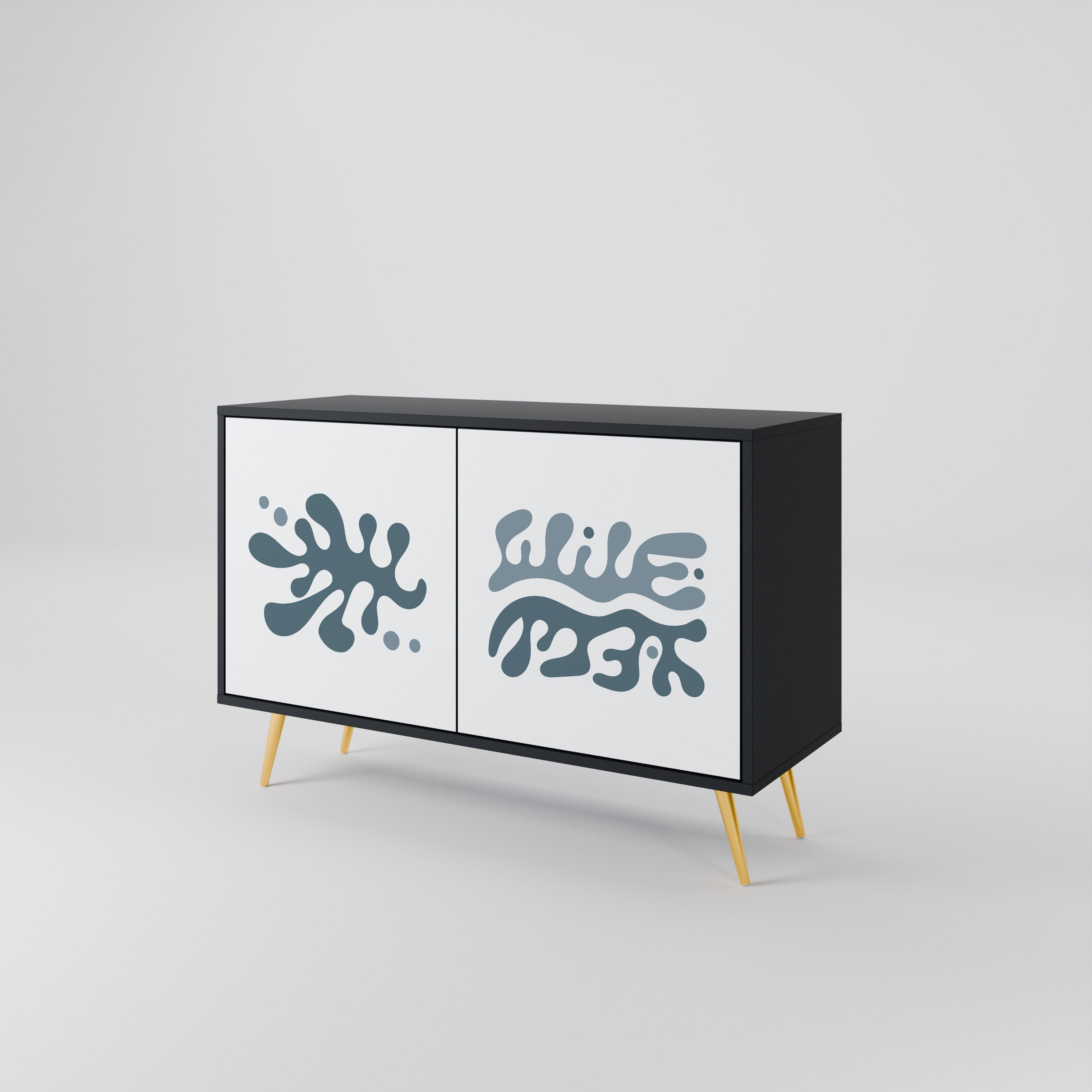 WONDERLAND VEGETATION Sideboard mit 2 Türen in Schwarz