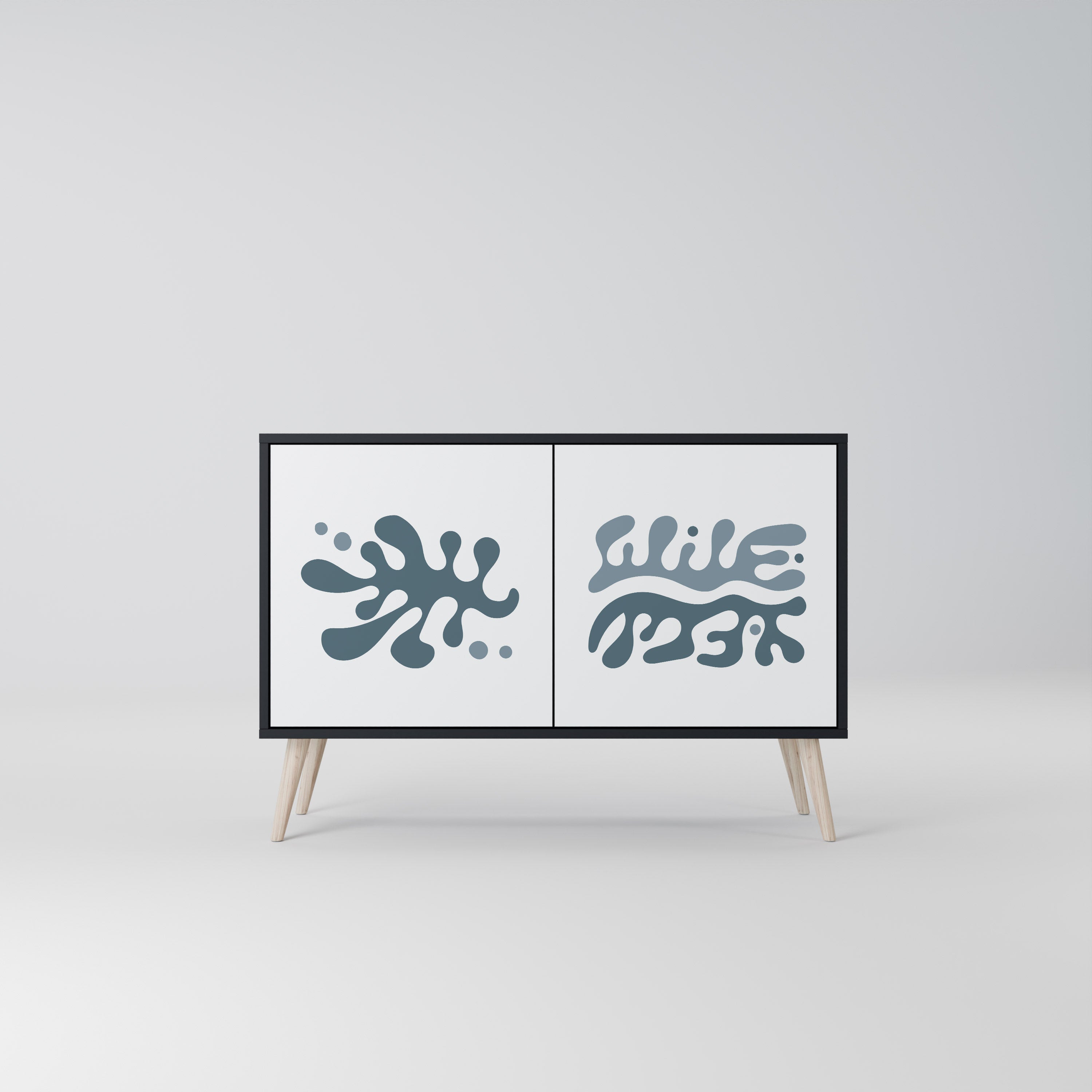 WONDERLAND VEGETATION Sideboard mit 2 Türen in Schwarz