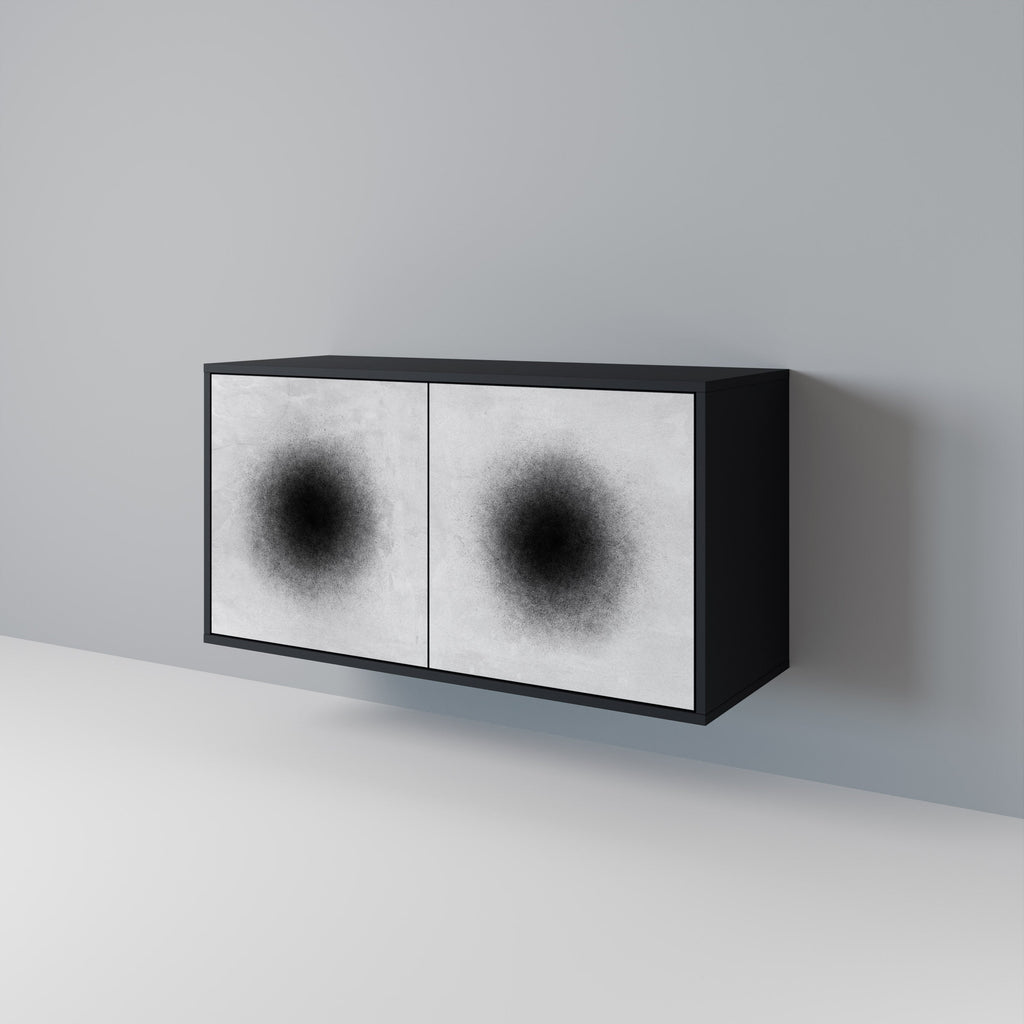 BLACK HOLE Sideboard mit 2 Türen in Schwarz
