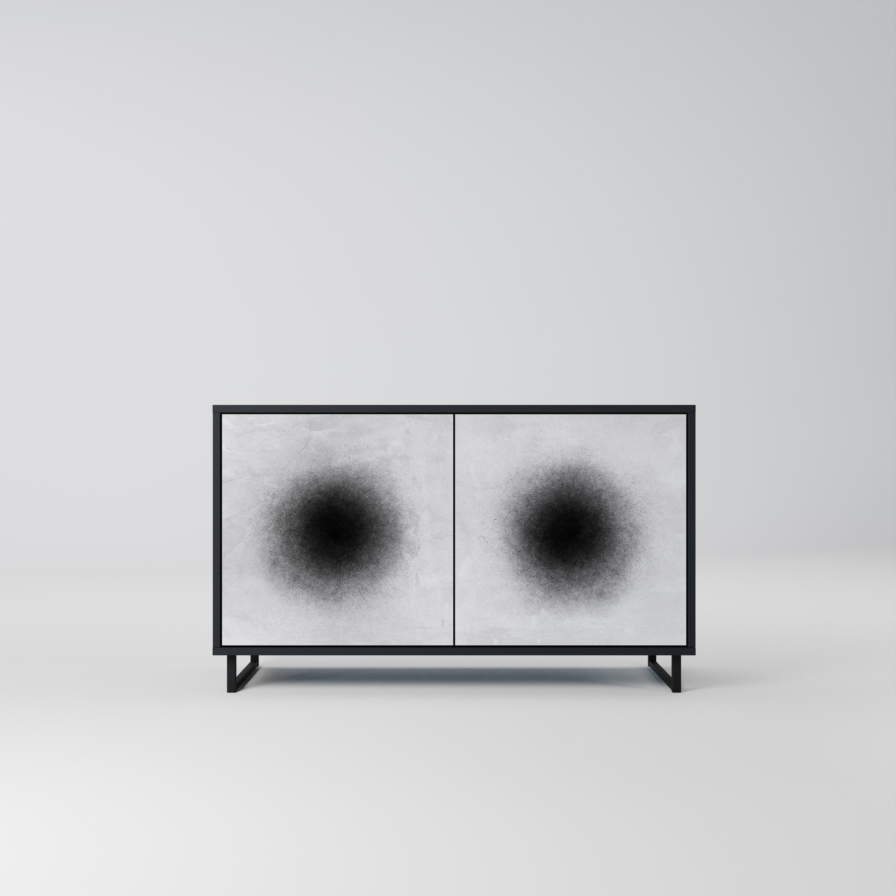 BLACK HOLE Sideboard mit 2 Türen in Schwarz