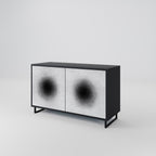 BLACK HOLE Sideboard mit 2 Türen in Schwarz