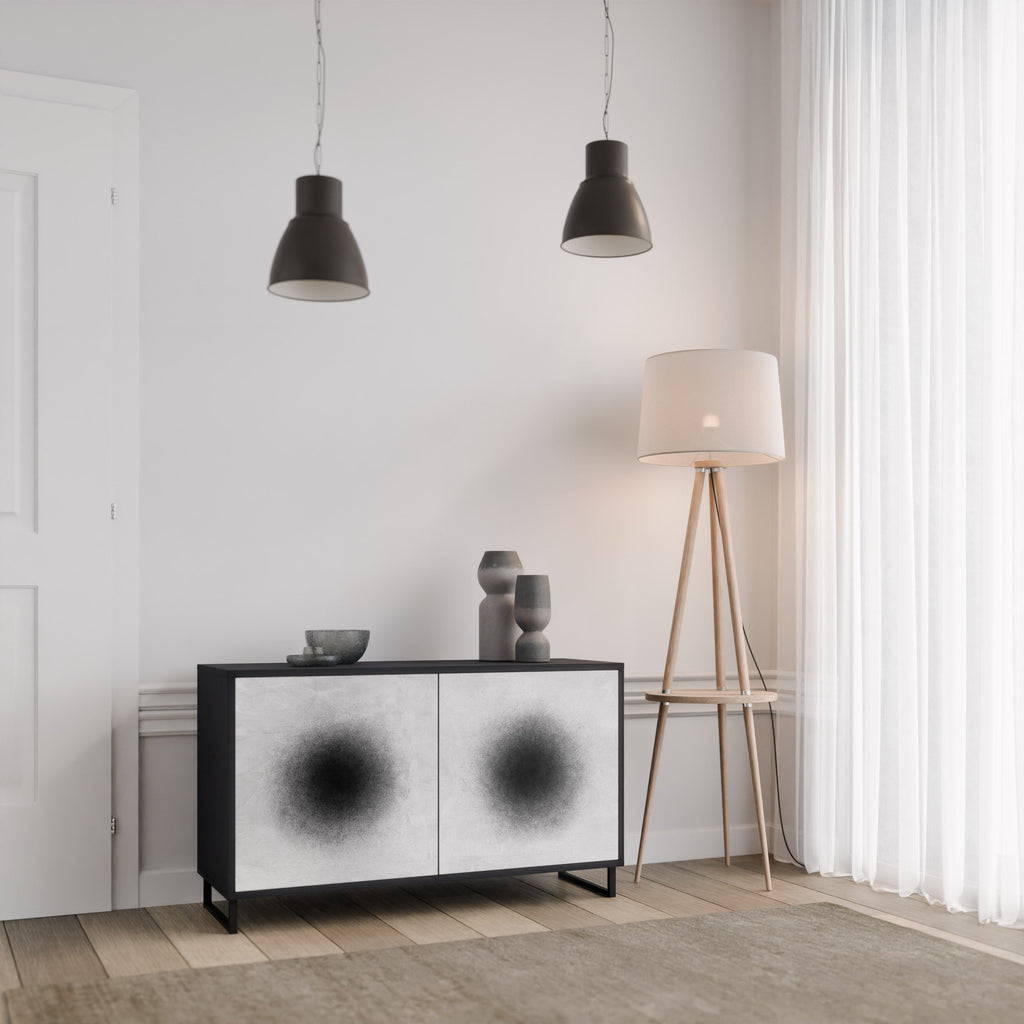 BLACK HOLE Sideboard mit 2 Türen in Schwarz