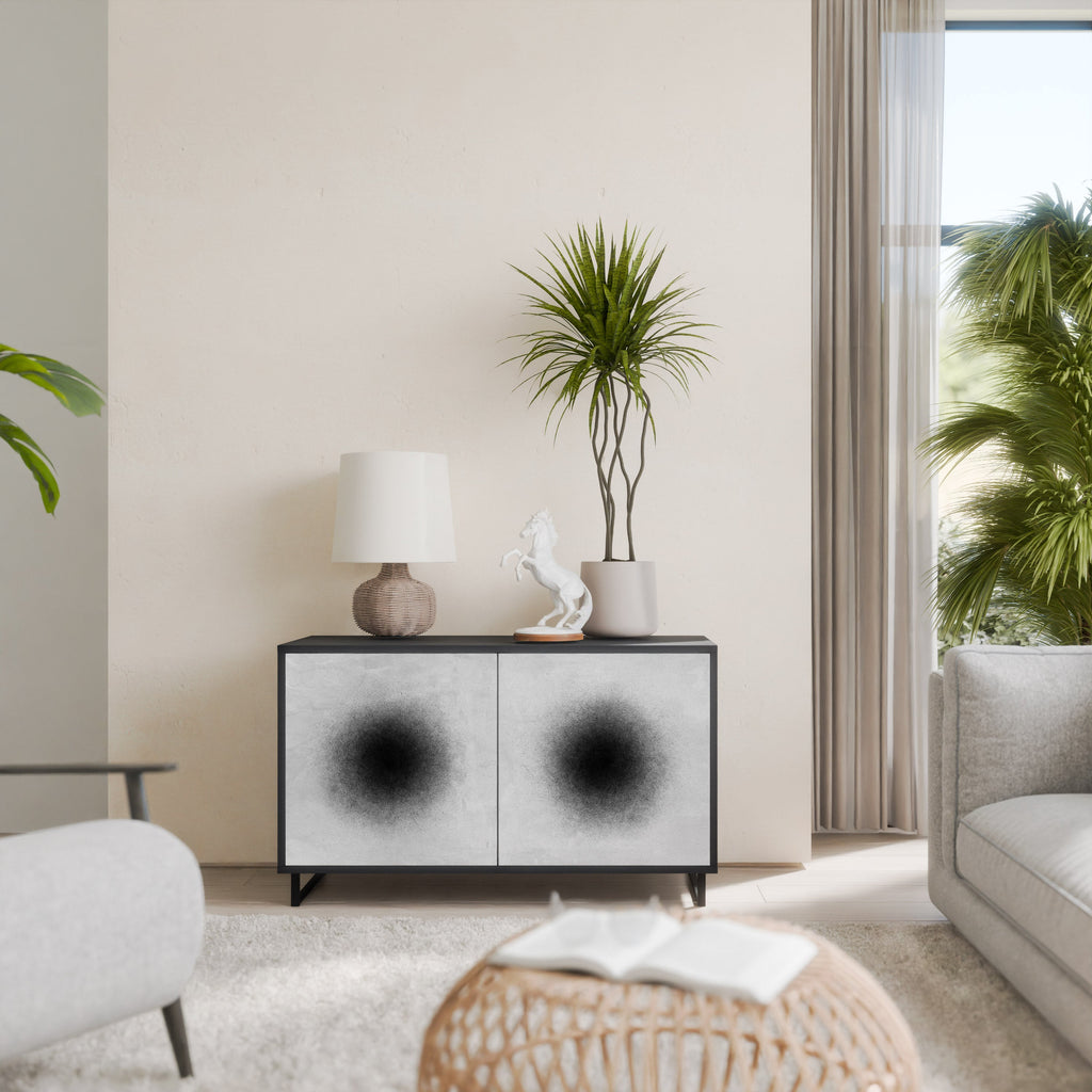 BLACK HOLE Sideboard mit 2 Türen in Schwarz