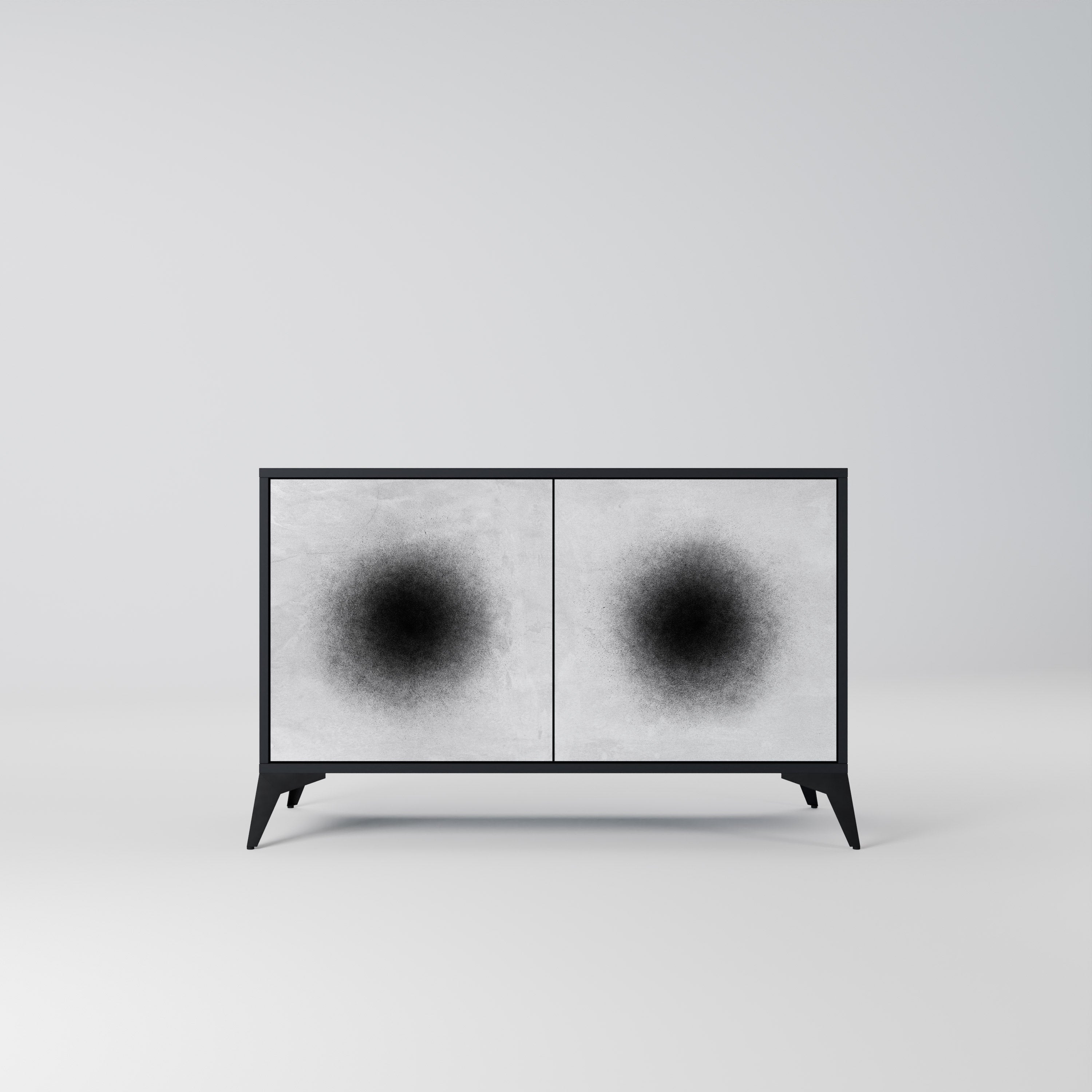 BLACK HOLE Sideboard mit 2 Türen in Schwarz