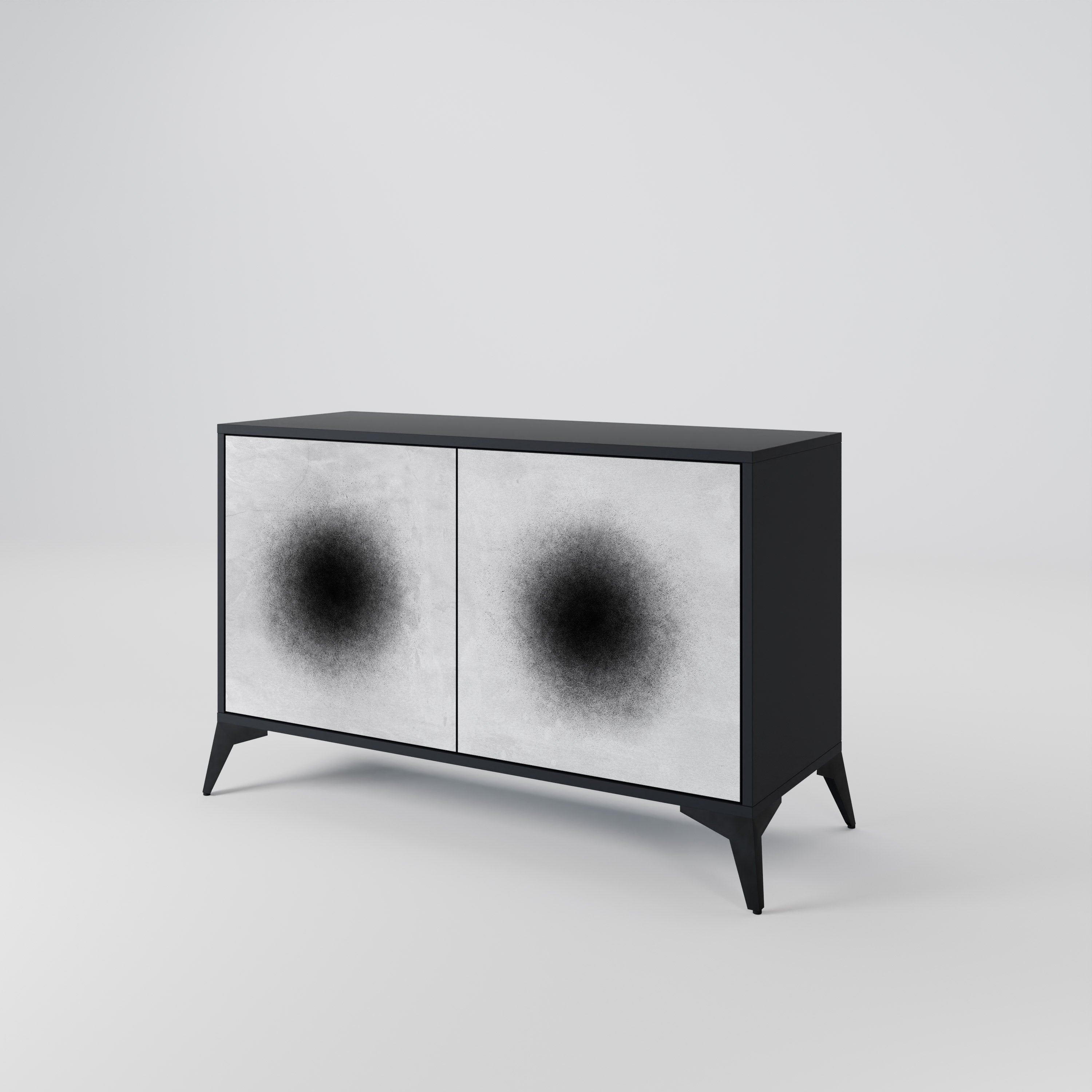 BLACK HOLE Sideboard mit 2 Türen in Schwarz