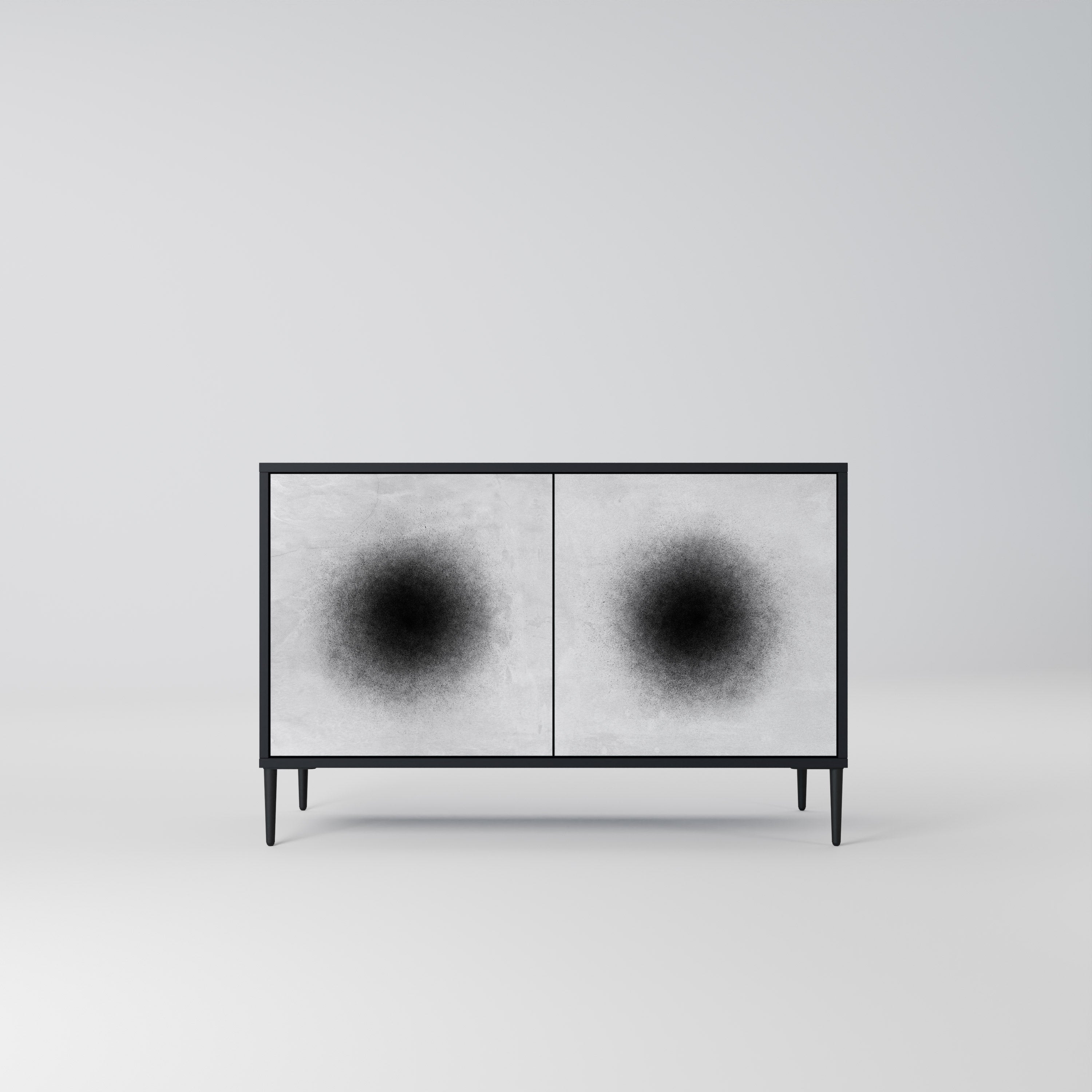 BLACK HOLE Sideboard mit 2 Türen in Schwarz