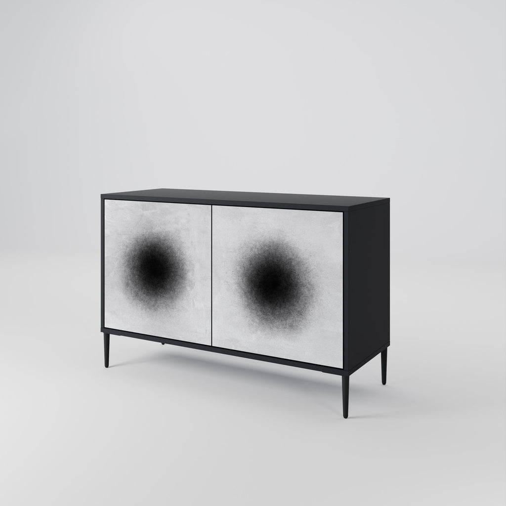 BLACK HOLE Sideboard mit 2 Türen in Schwarz