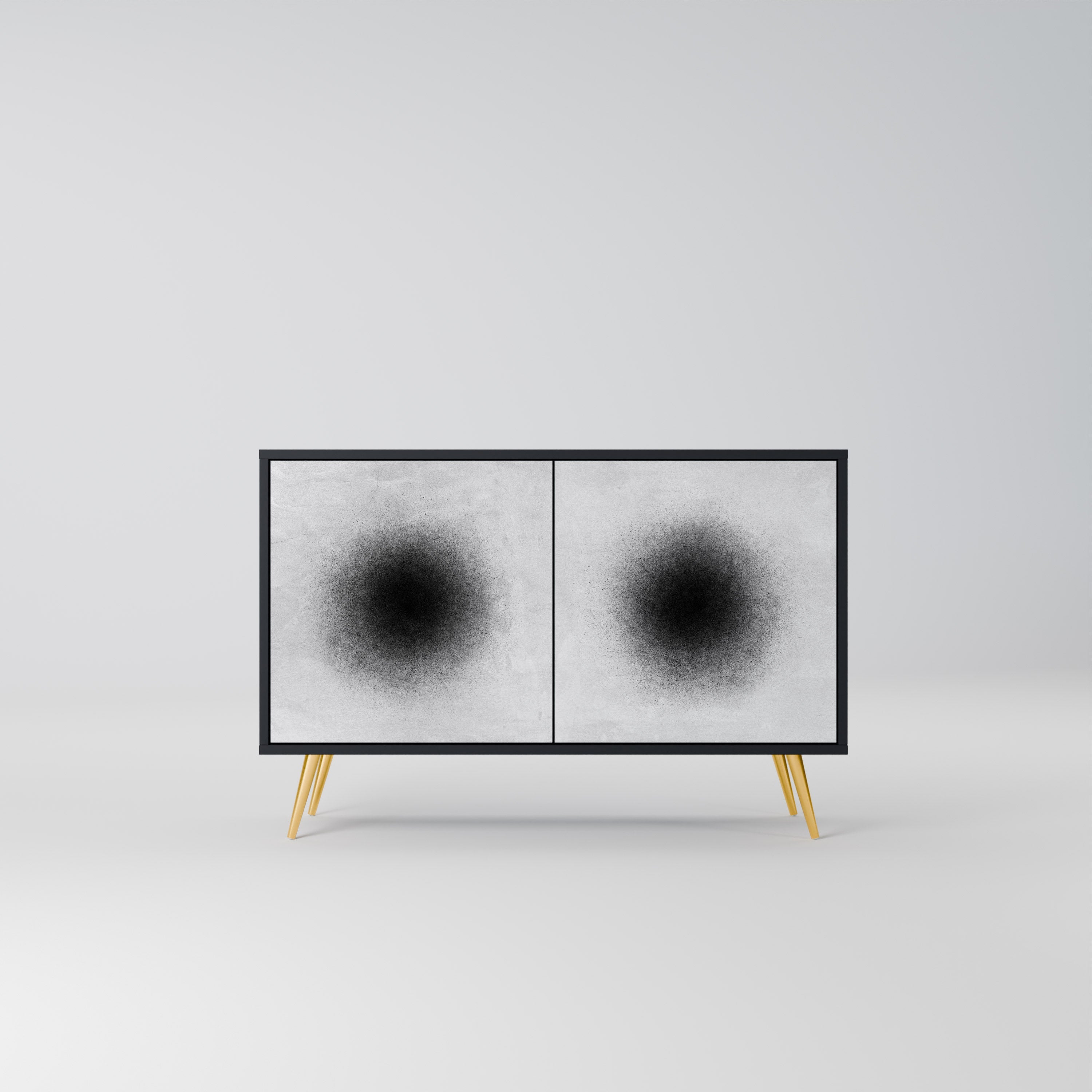 BLACK HOLE Sideboard mit 2 Türen in Schwarz
