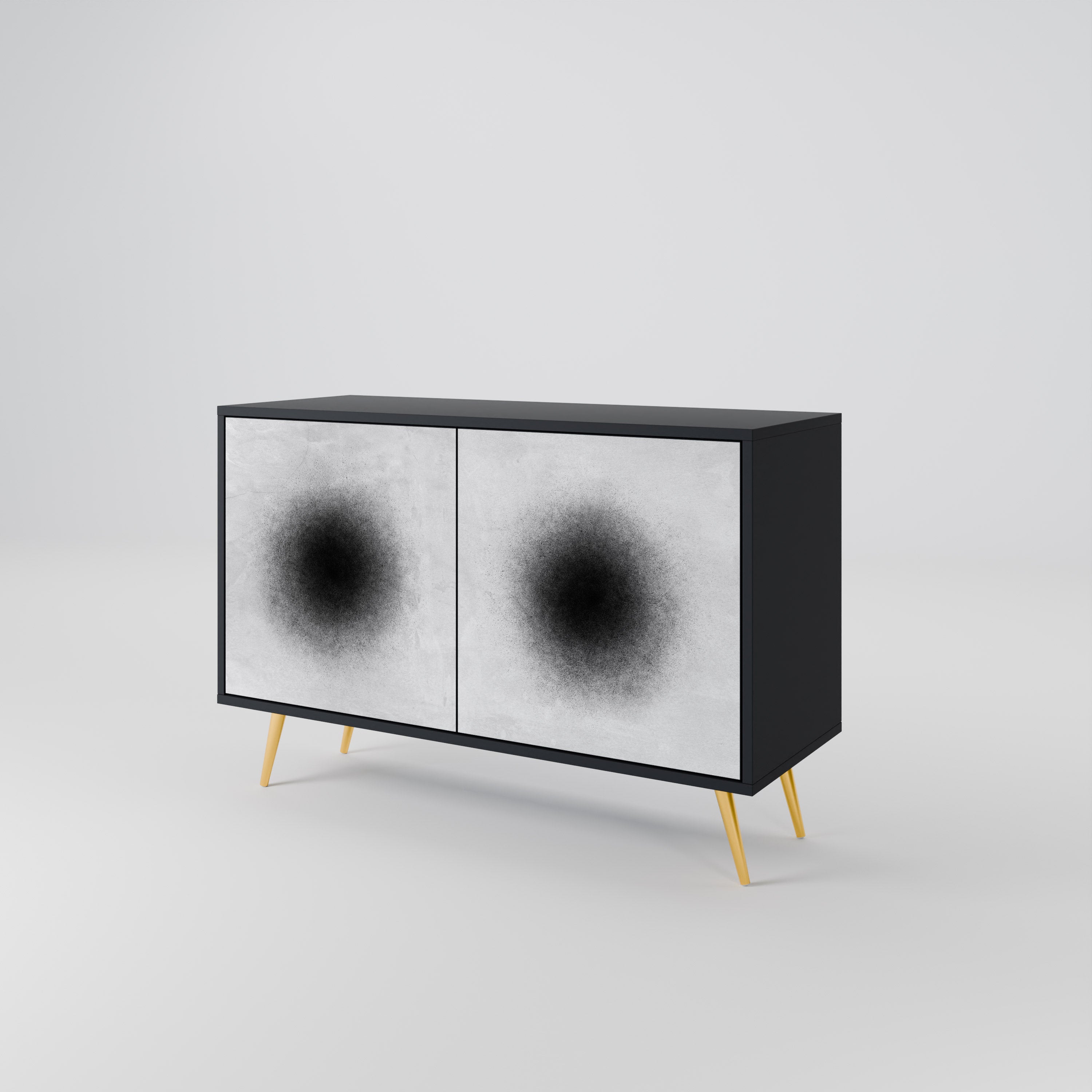 BLACK HOLE Sideboard mit 2 Türen in Schwarz