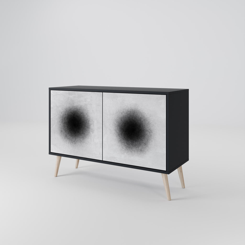 BLACK HOLE Sideboard mit 2 Türen in Schwarz